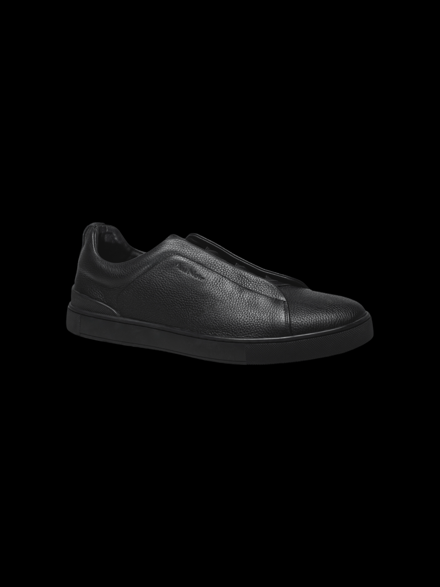 SLIP LEATHER SHOES - ON | HOLDEN, Black - AU NOIR