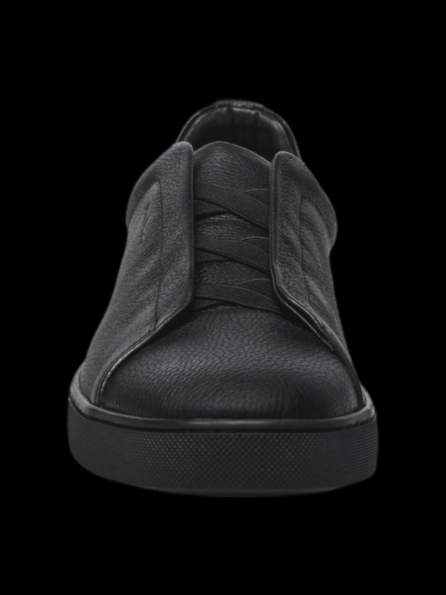 SLIP LEATHER SHOES - ON | HOLDEN, Black - AU NOIR