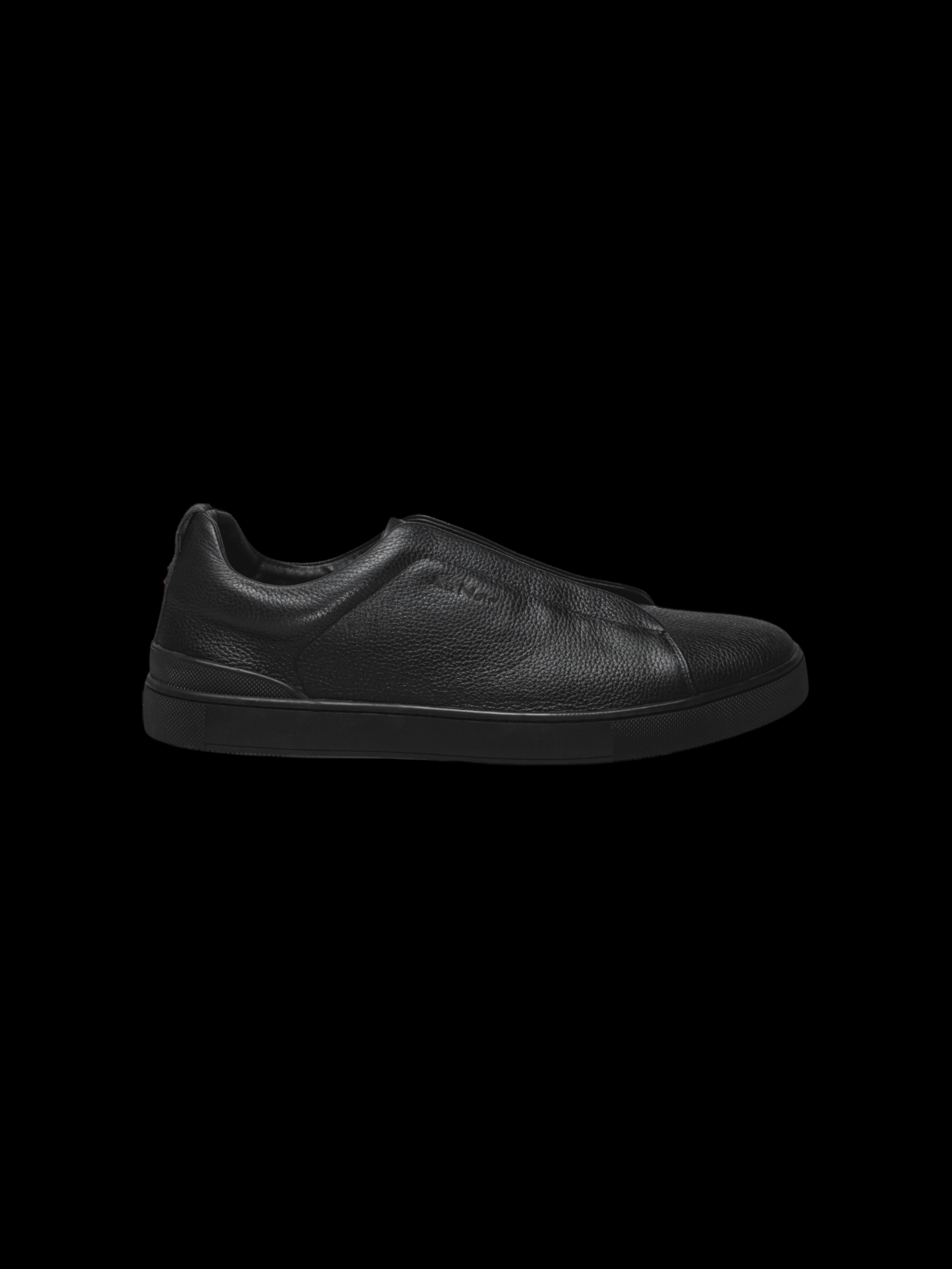SLIP LEATHER SHOES - ON | HOLDEN, Black - AU NOIR