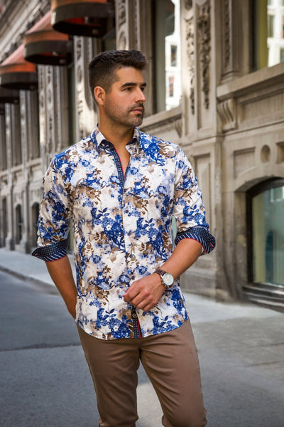 CHEMISE | ACE, Navy Tobacco - AU NOIR