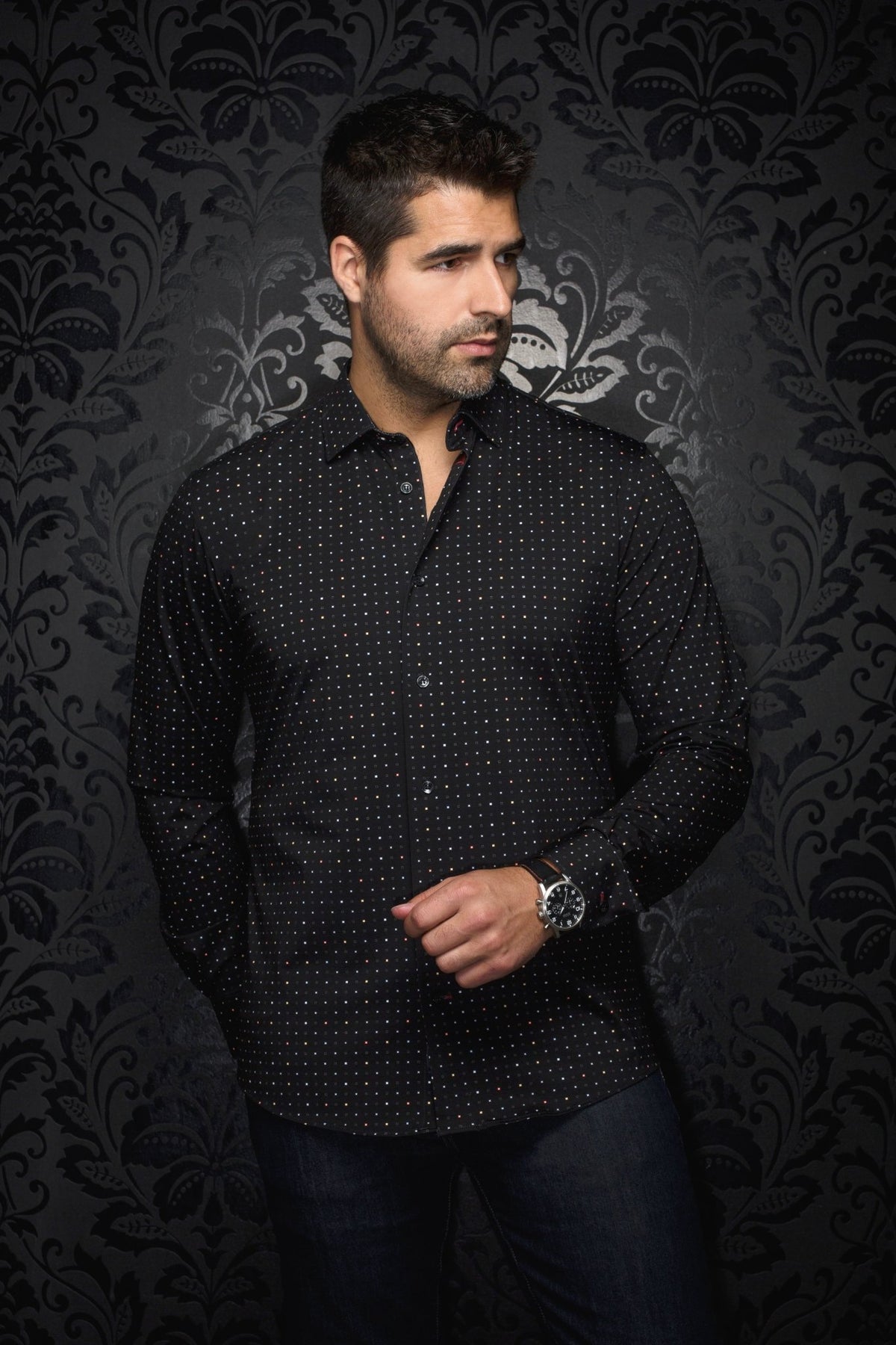 Camisa  ALEXANDER - SQRX, negro - AU NOIR