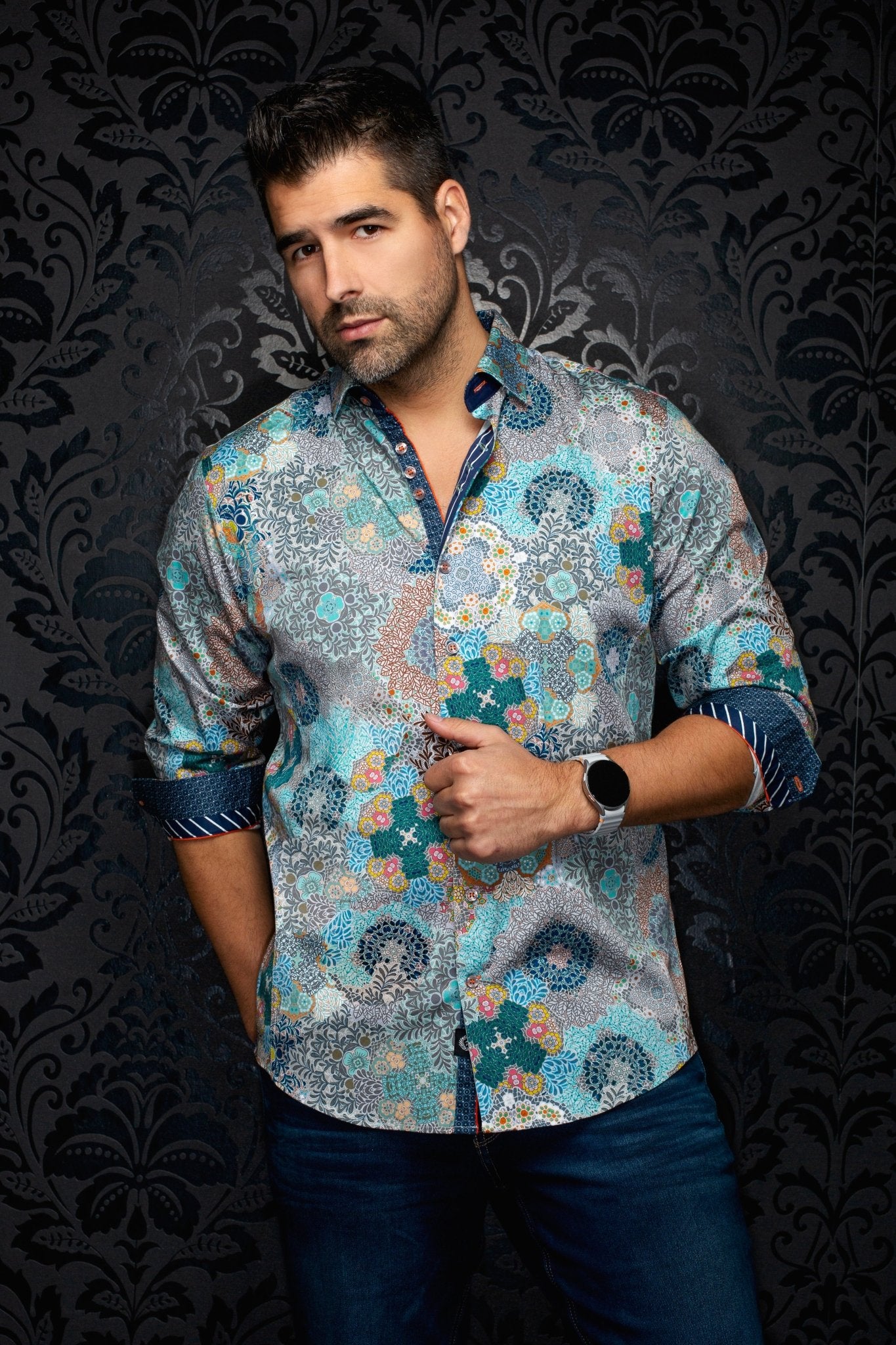 CHEMISE | ASHAR, AQUA GREEN - AU NOIR