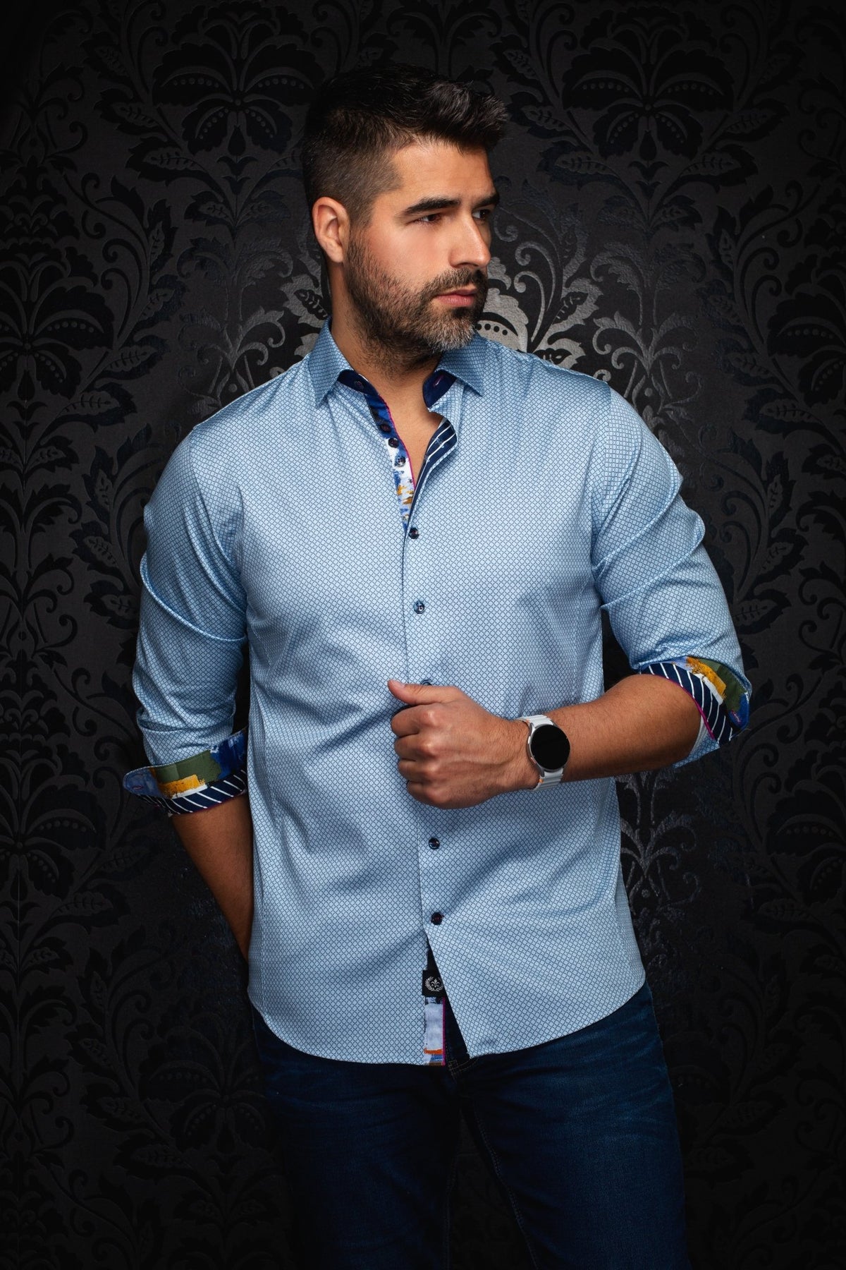 Shirt  BARRICADE, Light Blue - AU NOIR