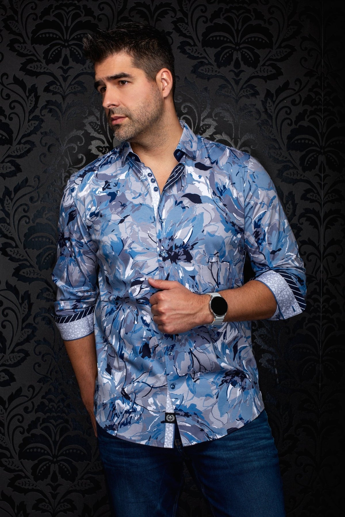 CHEMISE | BELMONTE, Blue Grey - AU NOIR