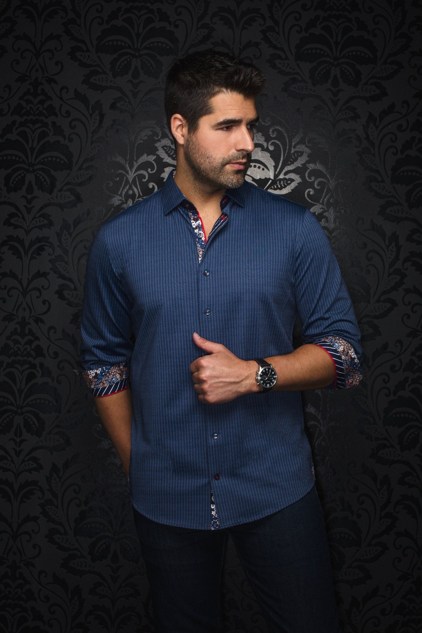 CHEMISE | BERNADO, Blue - AU NOIR