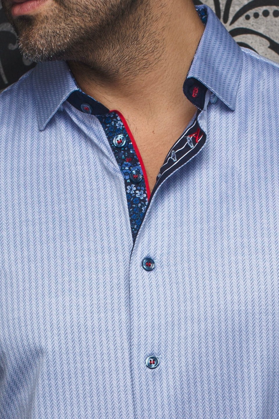 Shirt  BERNADO, Light Blue - AU NOIR