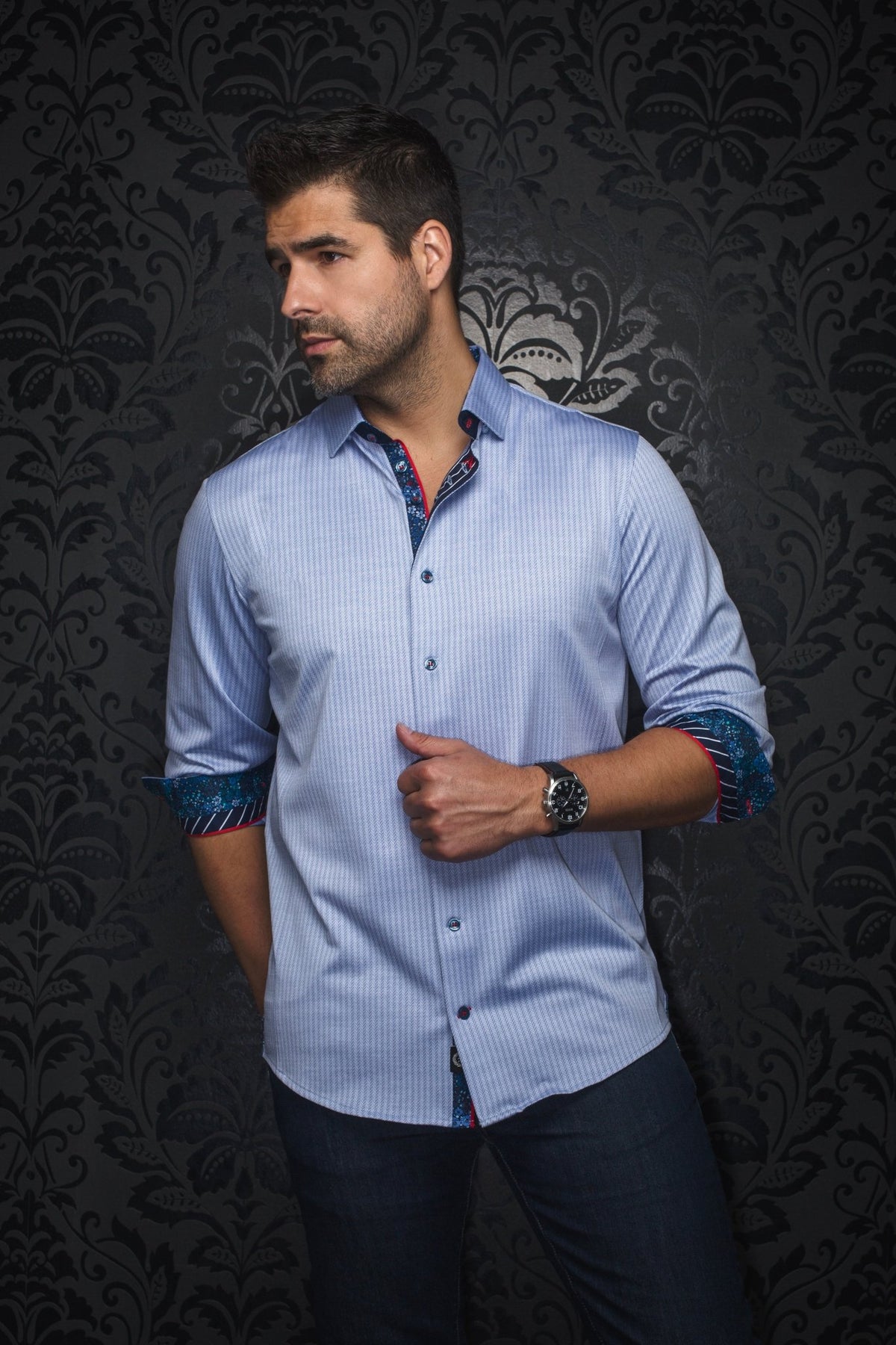 Shirt  BERNADO, Light Blue - AU NOIR