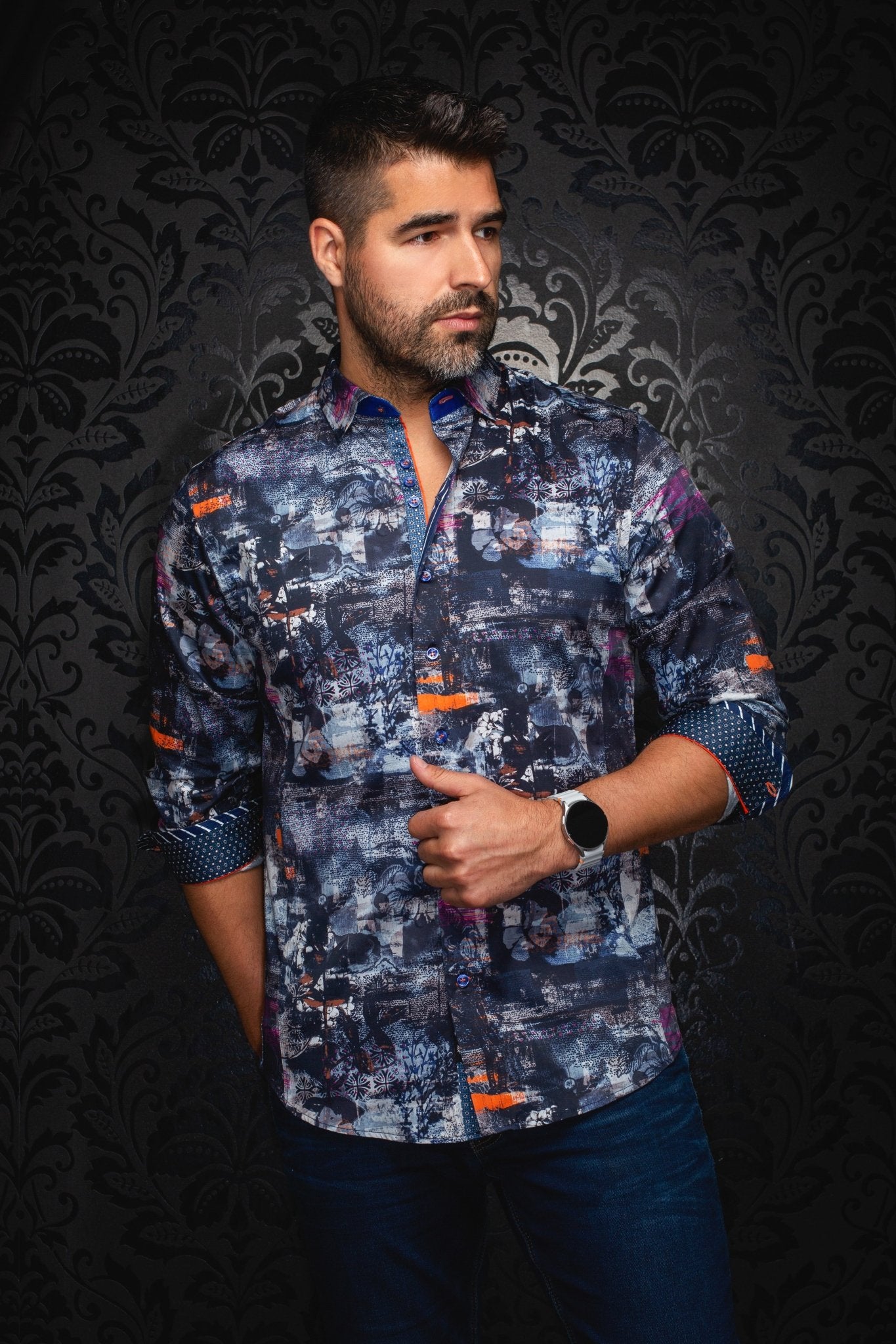 Camisa  BRICE, azul marino - AU NOIR