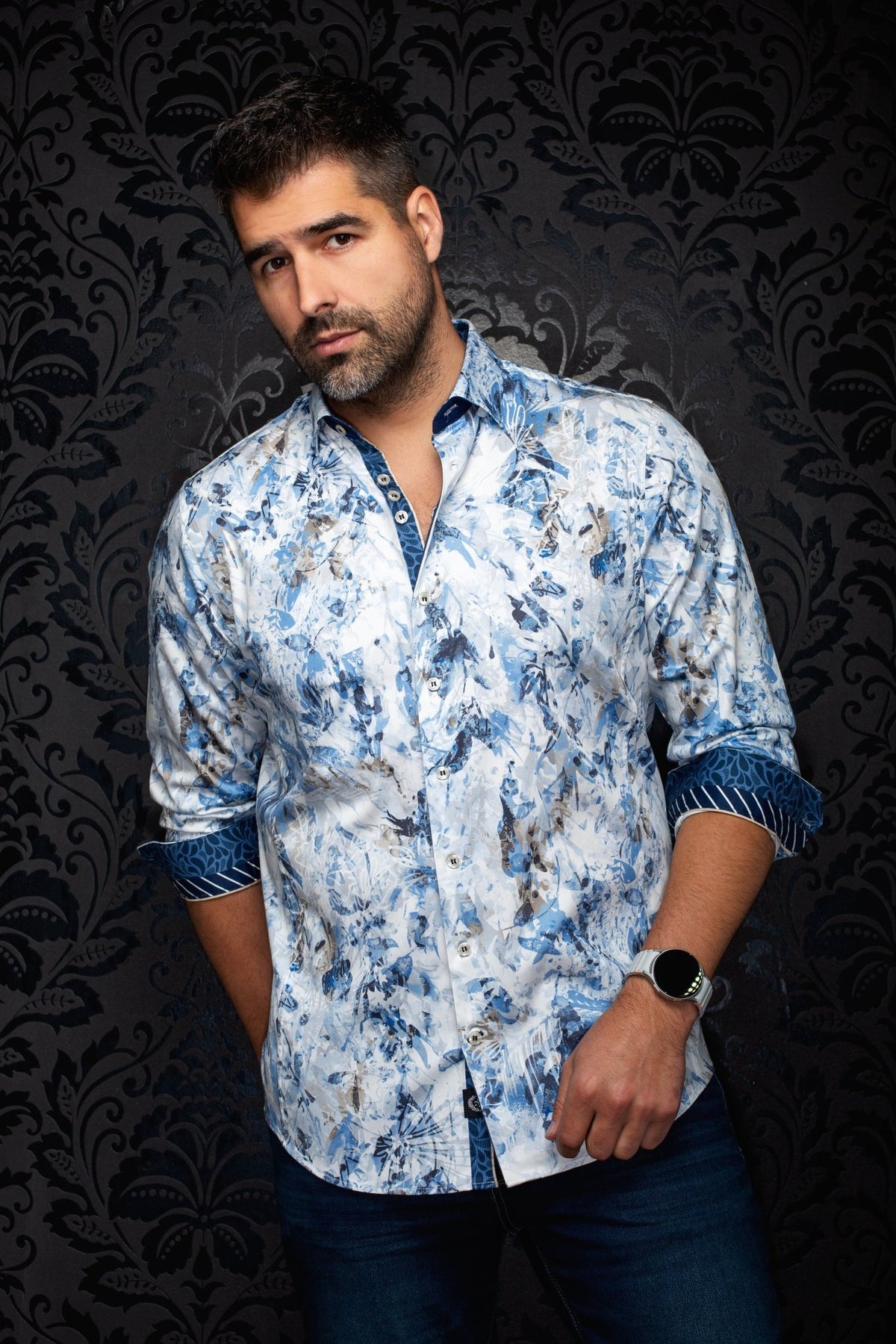 CHEMISE | BRODERIC, Light Blue - AU NOIR