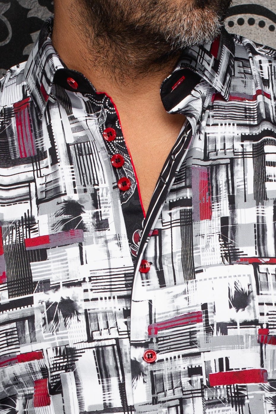 CHEMISE | BROOKLYN, White Red - AU NOIR