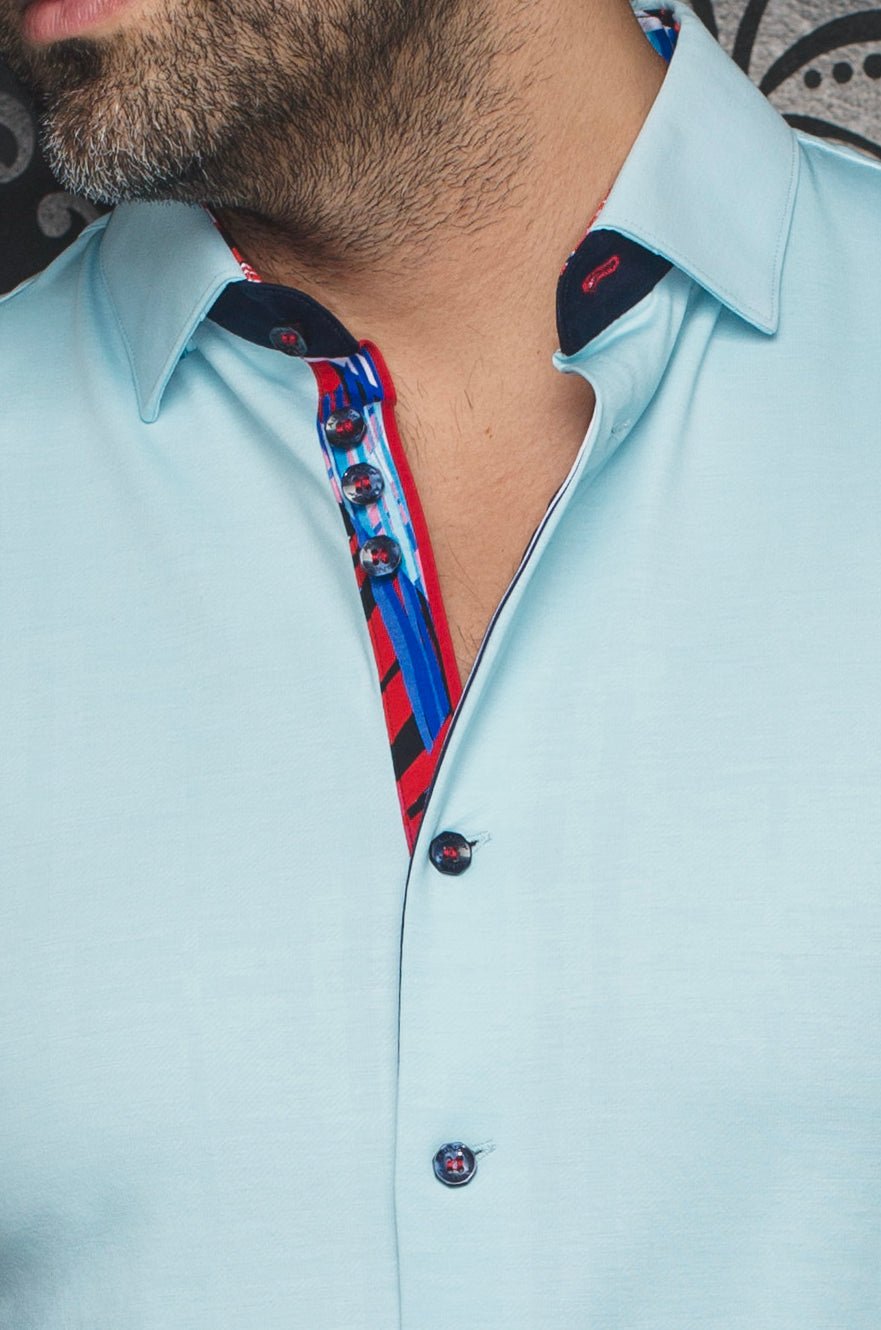 Shirt  CAPAZZA, Turquoise - AU NOIR