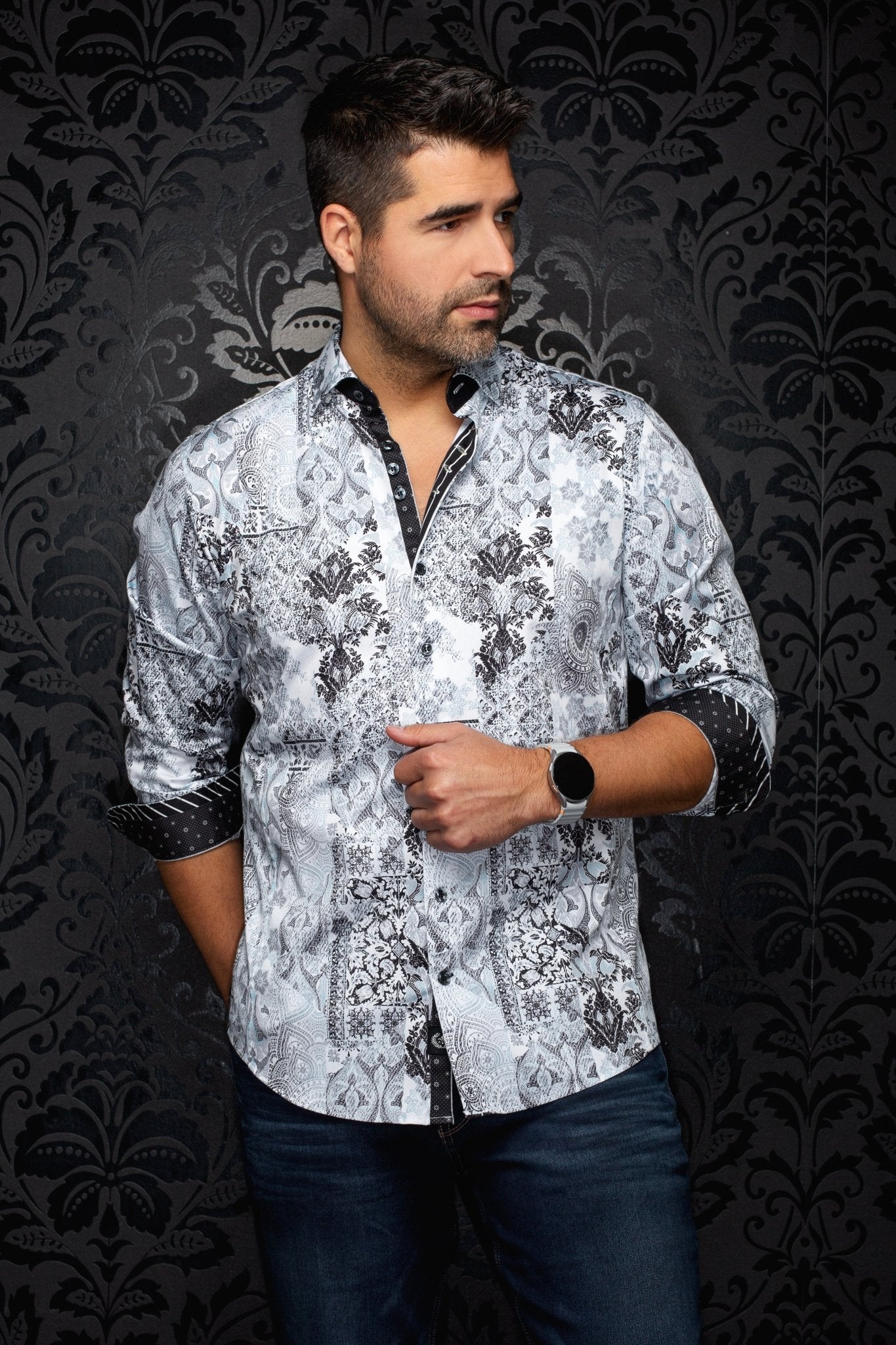 Camisa  CASCAIS, Blanco verde azulado - AU NOIR