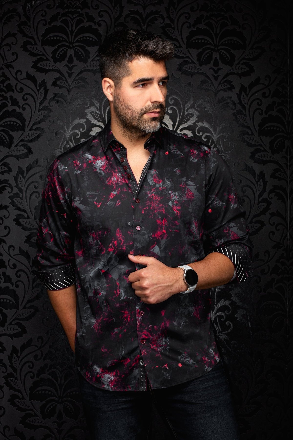 CHEMISE | CHARLTON, Black Red - AU NOIR