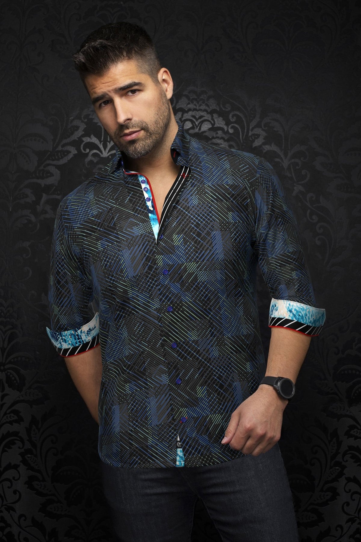 Shirt  CLARKE, Black Mint - AU NOIR