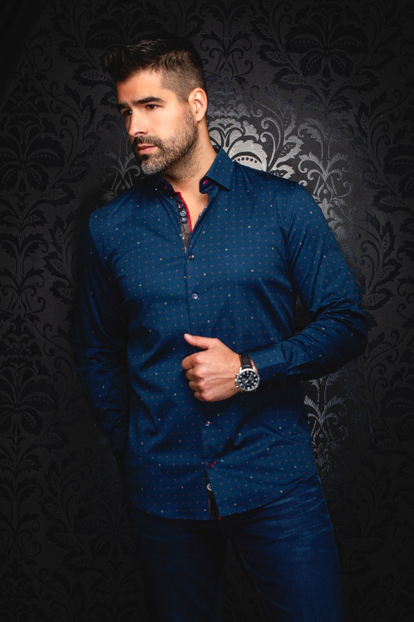 CHEMISE | CLYDE, Navy Tobacco - AU NOIR