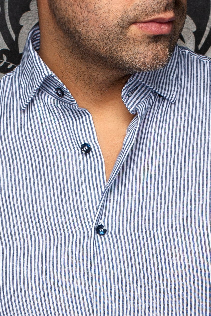 CHEMISE EN LIN | BERNAL, Cobalt - AU NOIR