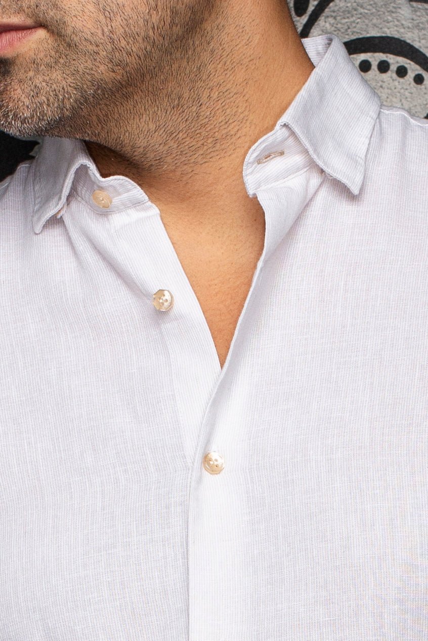 CHEMISE EN LIN | GERE, Beige - AU NOIR