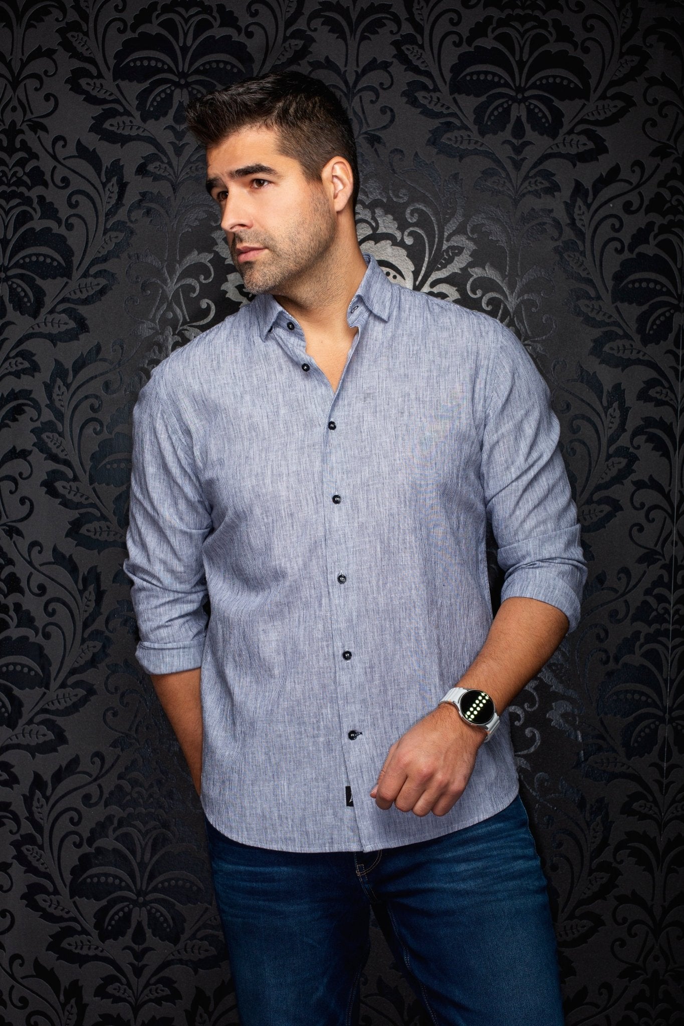 CHEMISE EN LIN | GERE, Black - AU NOIR