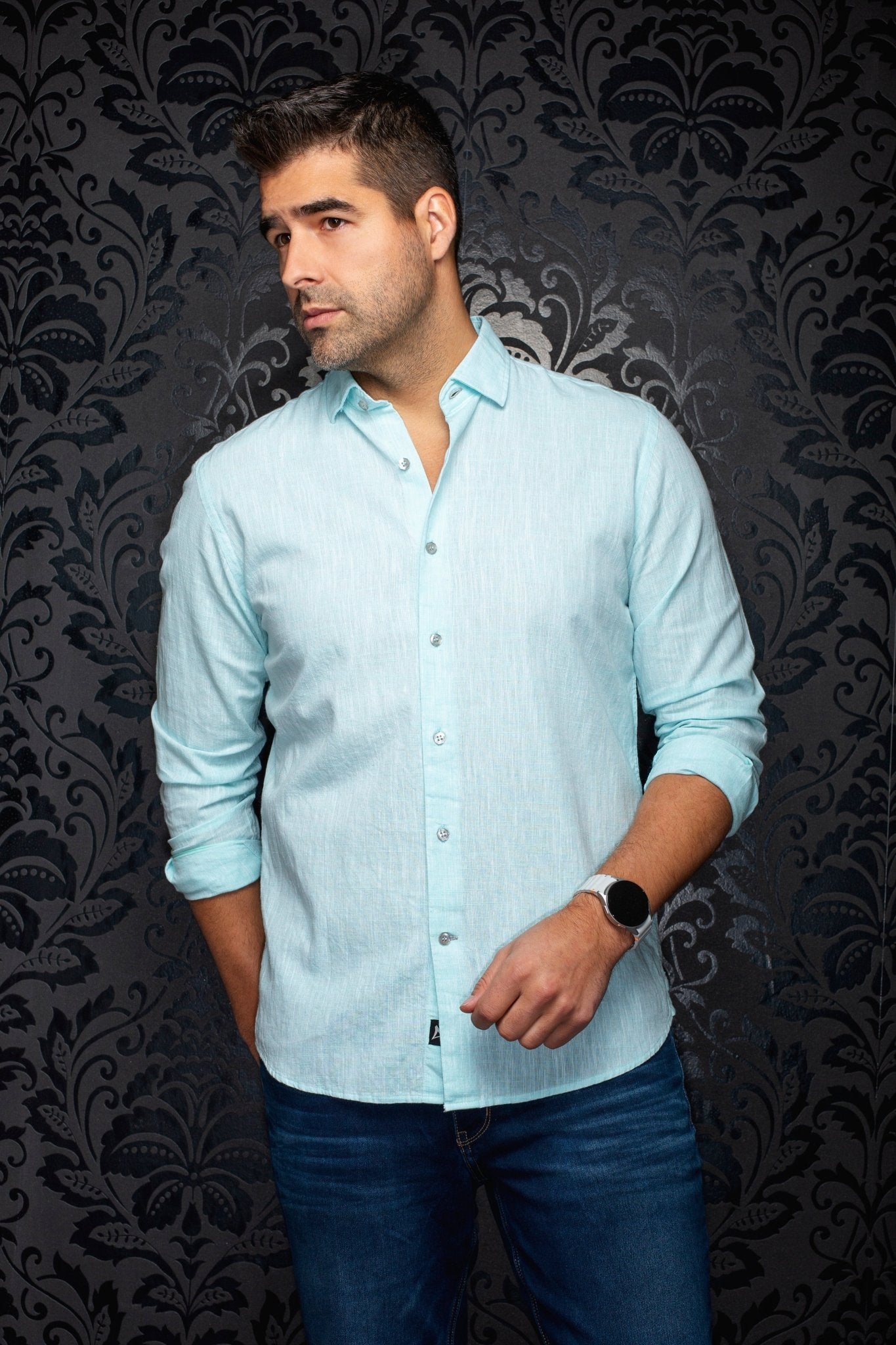 CHEMISE EN LIN | HUMPHREY, Mint - AU NOIR