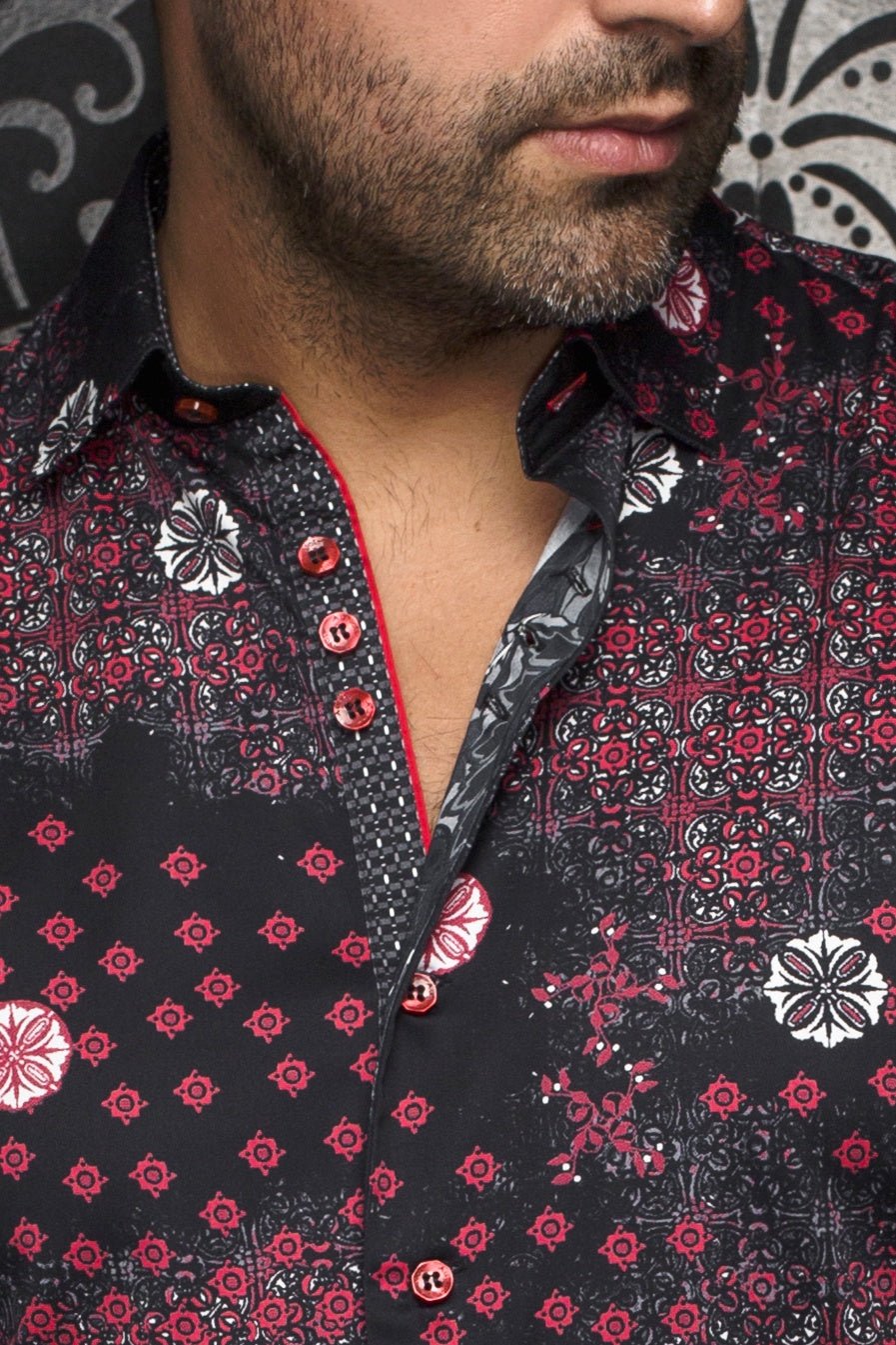 CHEMISE | FlORIANI, Black Red - AU NOIR