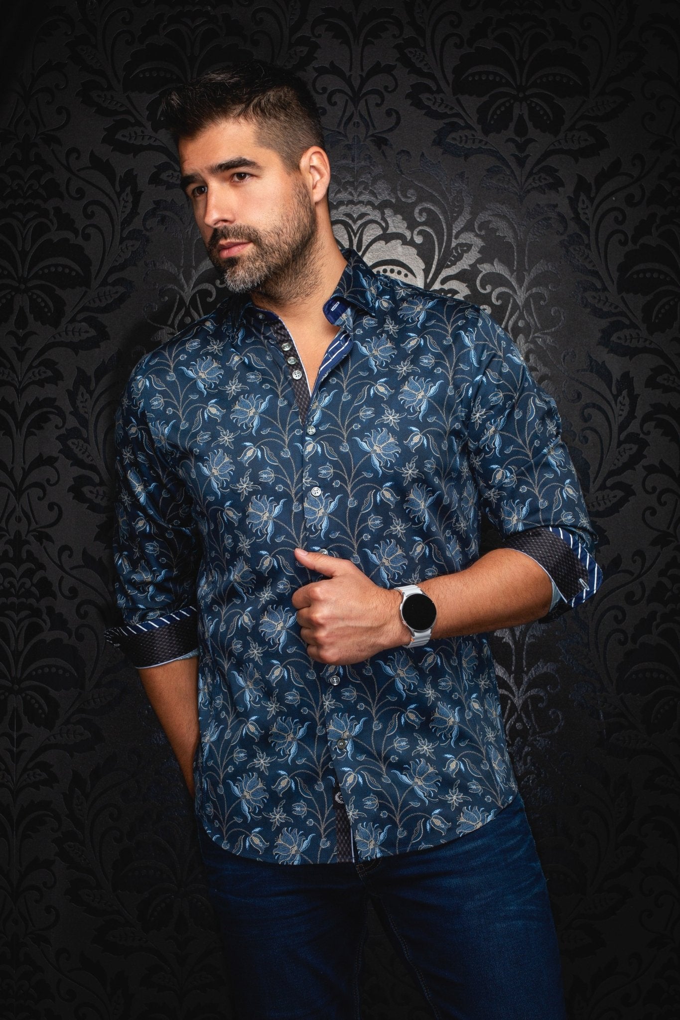 CHEMISE | HARRINGTON, Navy - AU NOIR