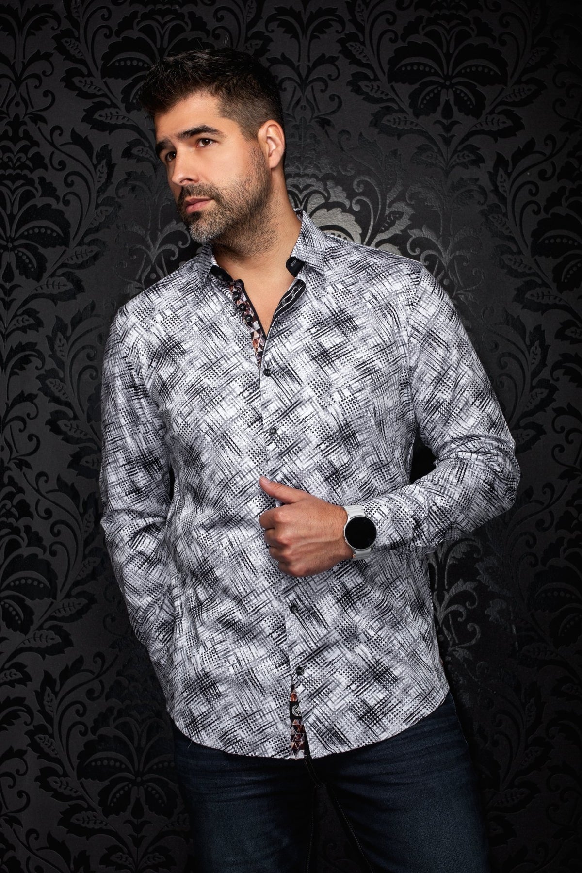 CHEMISE | IGNIS, White Gray - AU NOIR