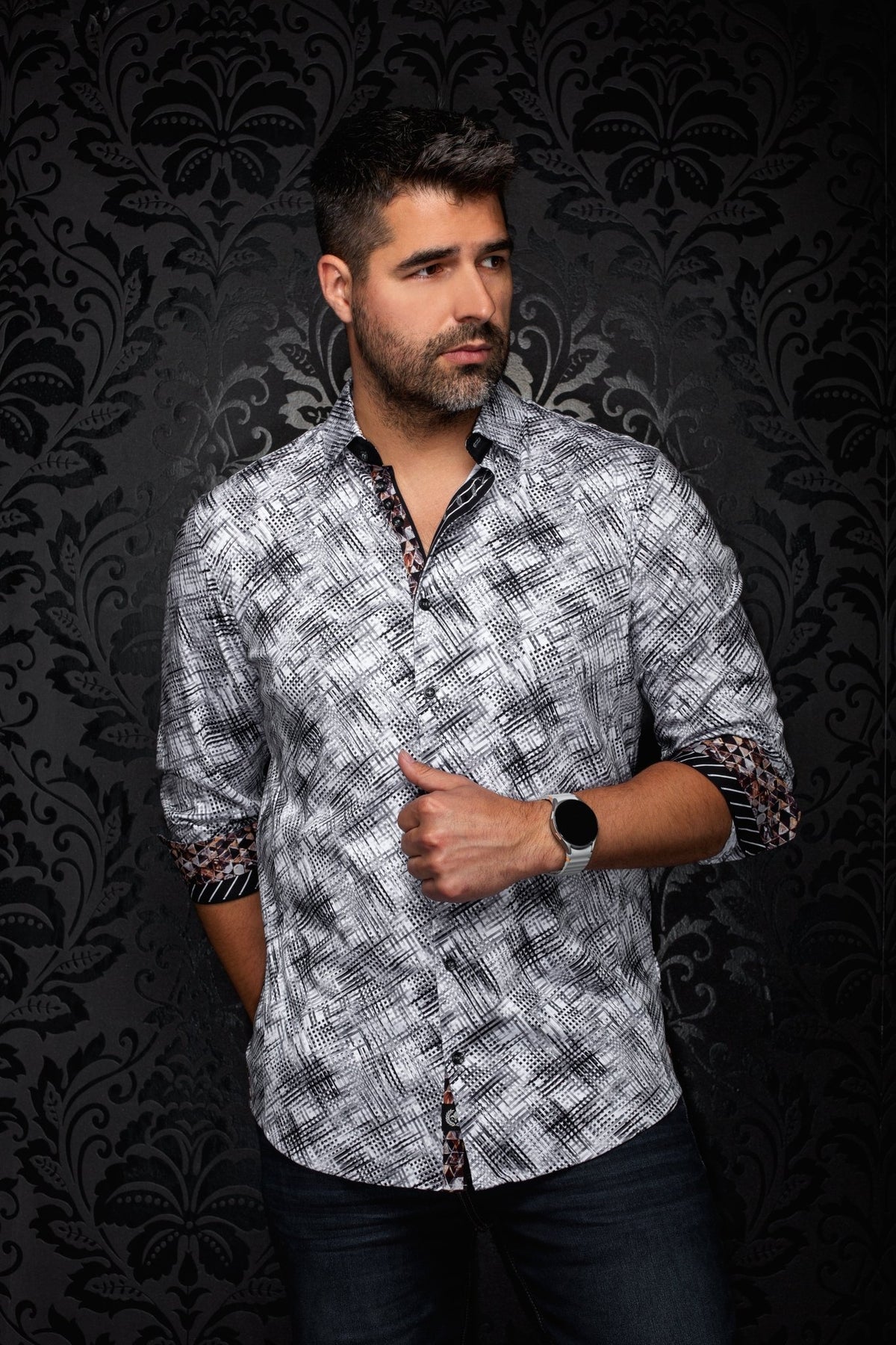 CHEMISE | IGNIS, White Gray - AU NOIR