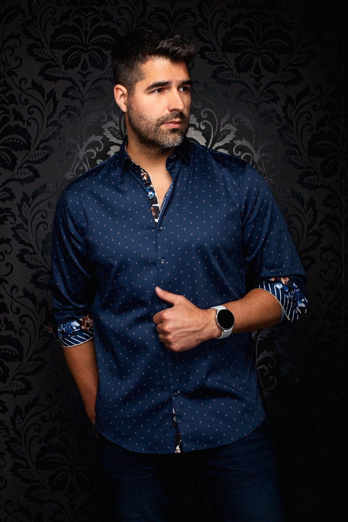 CHEMISE | JAMERSON, Navy Tobacco - AU NOIR