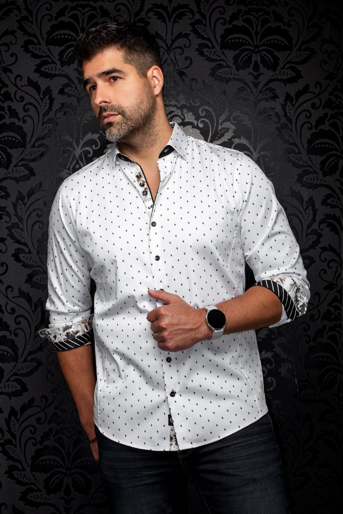CHEMISE | JAMERSON, White Black - AU NOIR
