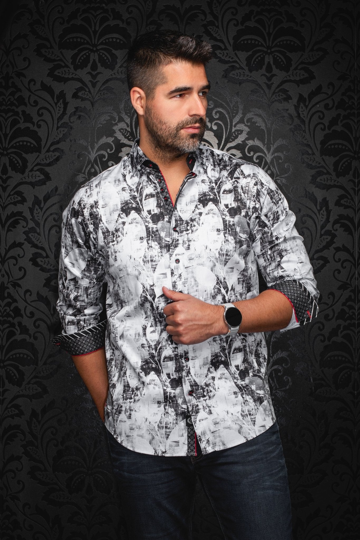 CHEMISE | JASPER, White Black - AU NOIR