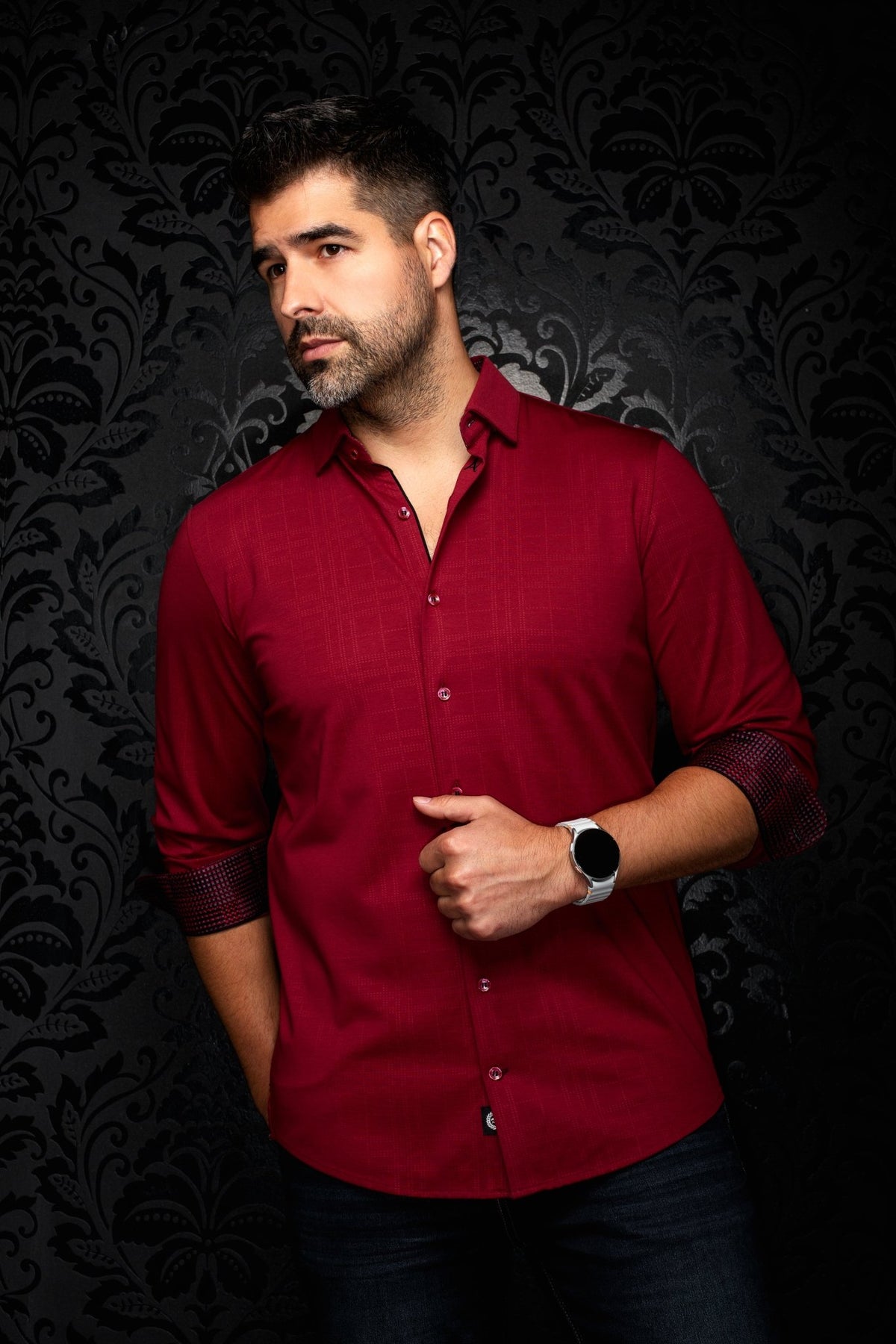 CHEMISE | KAELAN, Burgundy - AU NOIR