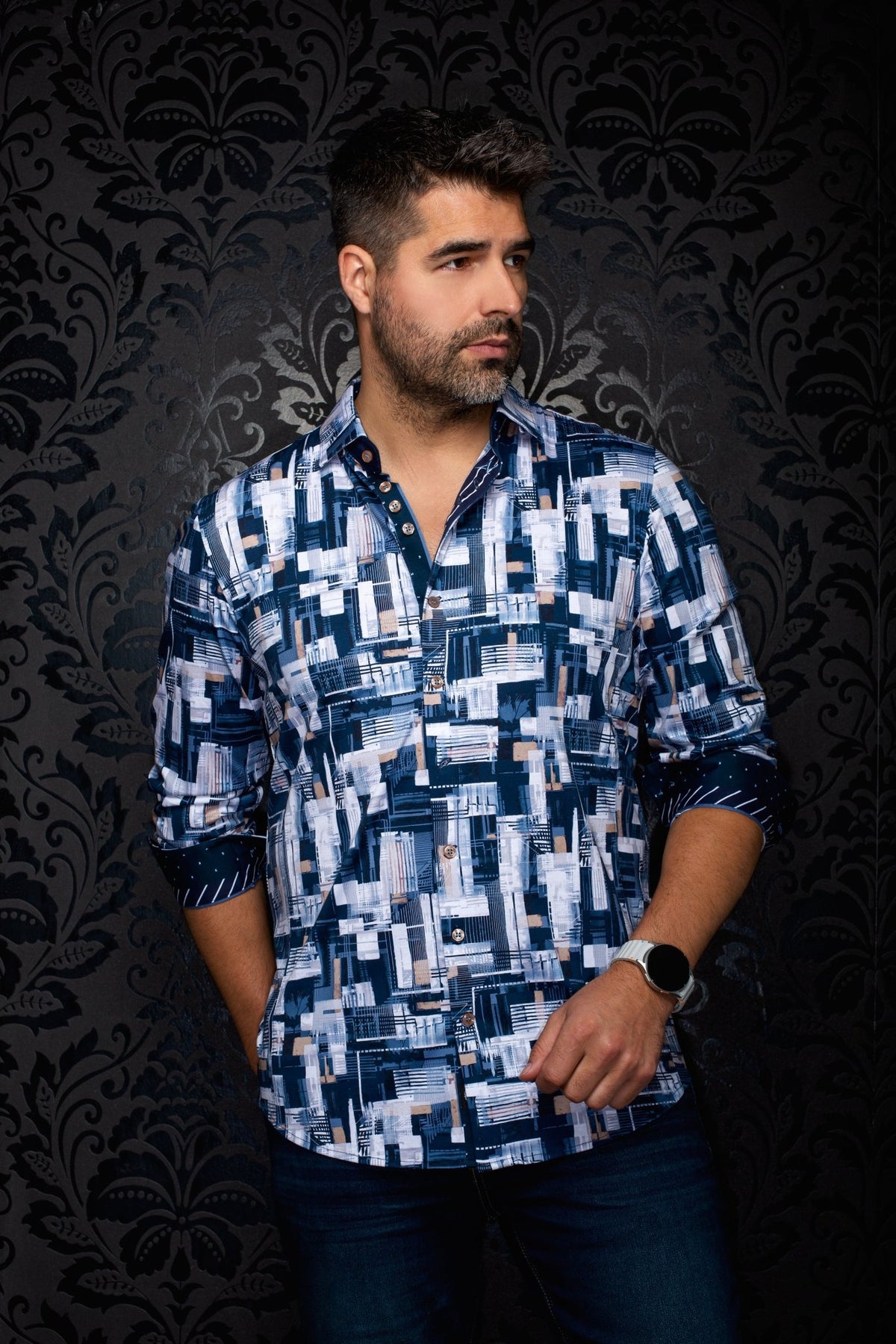 CHEMISE | LAREDO, Navy - AU NOIR