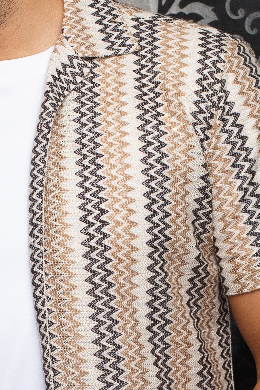 Shirt OPEN-COLLAR Shirt | RAJ - T, Brown Grey - AU NOIR