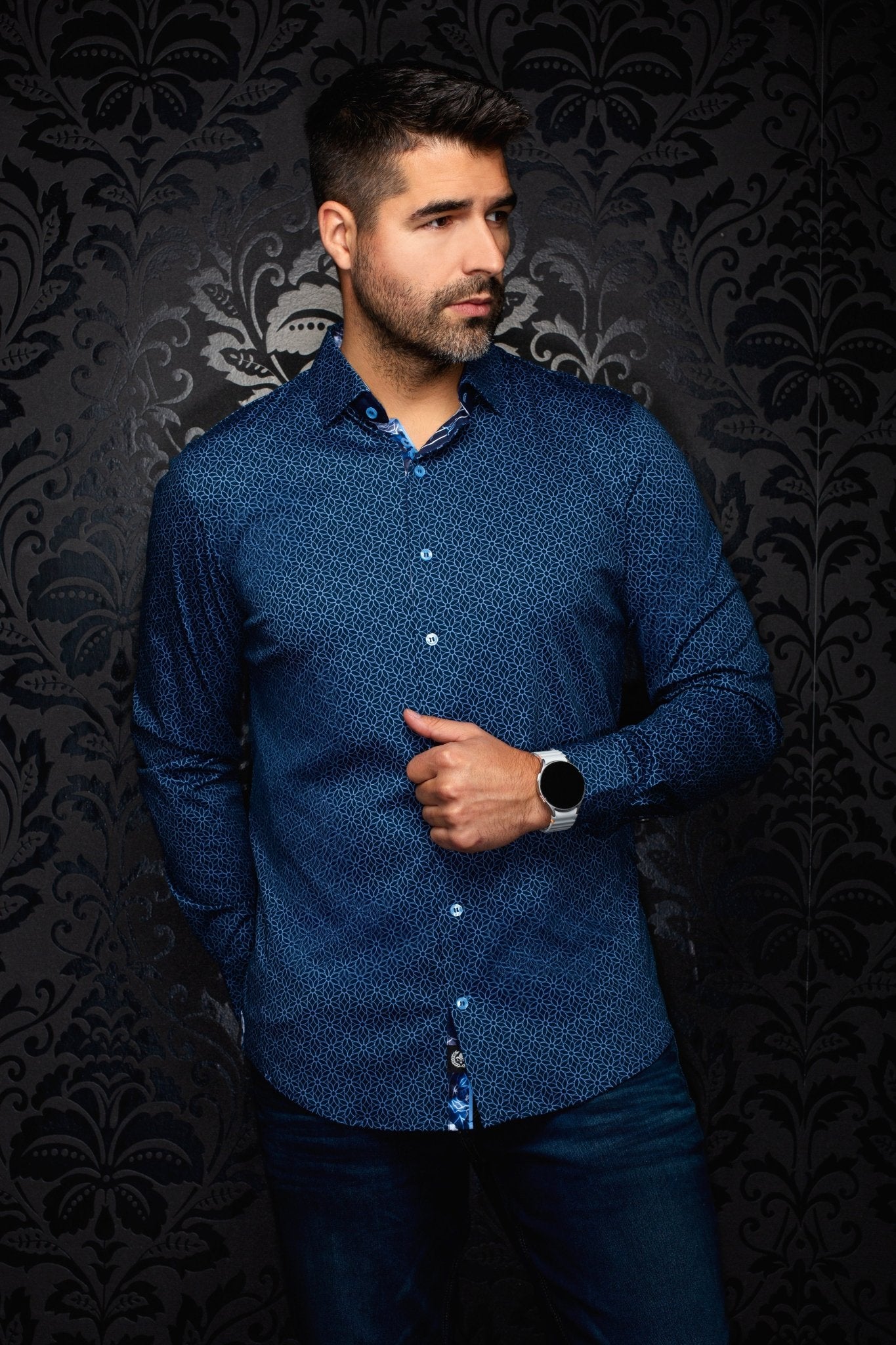 CHEMISE | NELUMBO, Navy - AU NOIR
