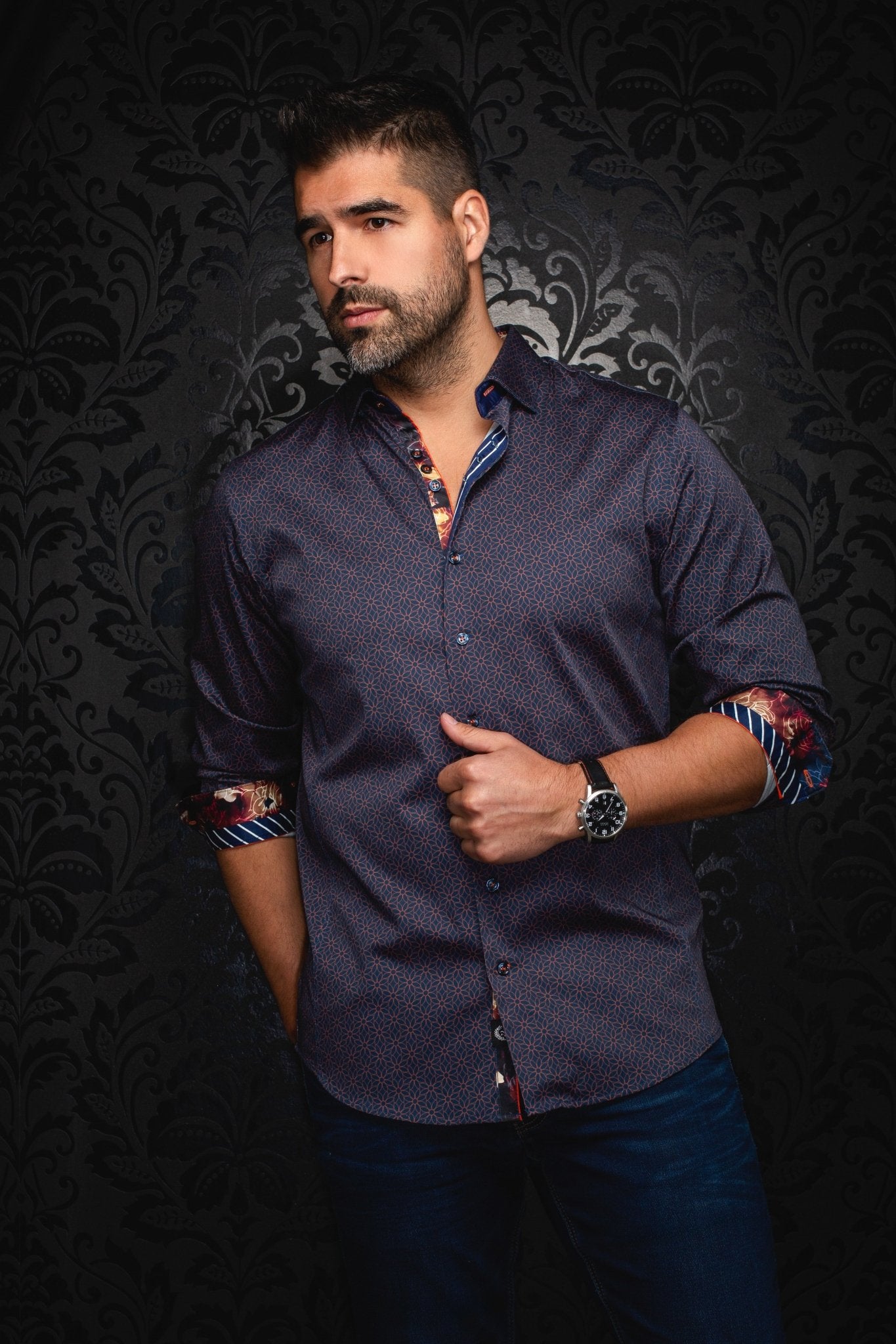 CHEMISE | NELUMBO, Navy Rust - AU NOIR