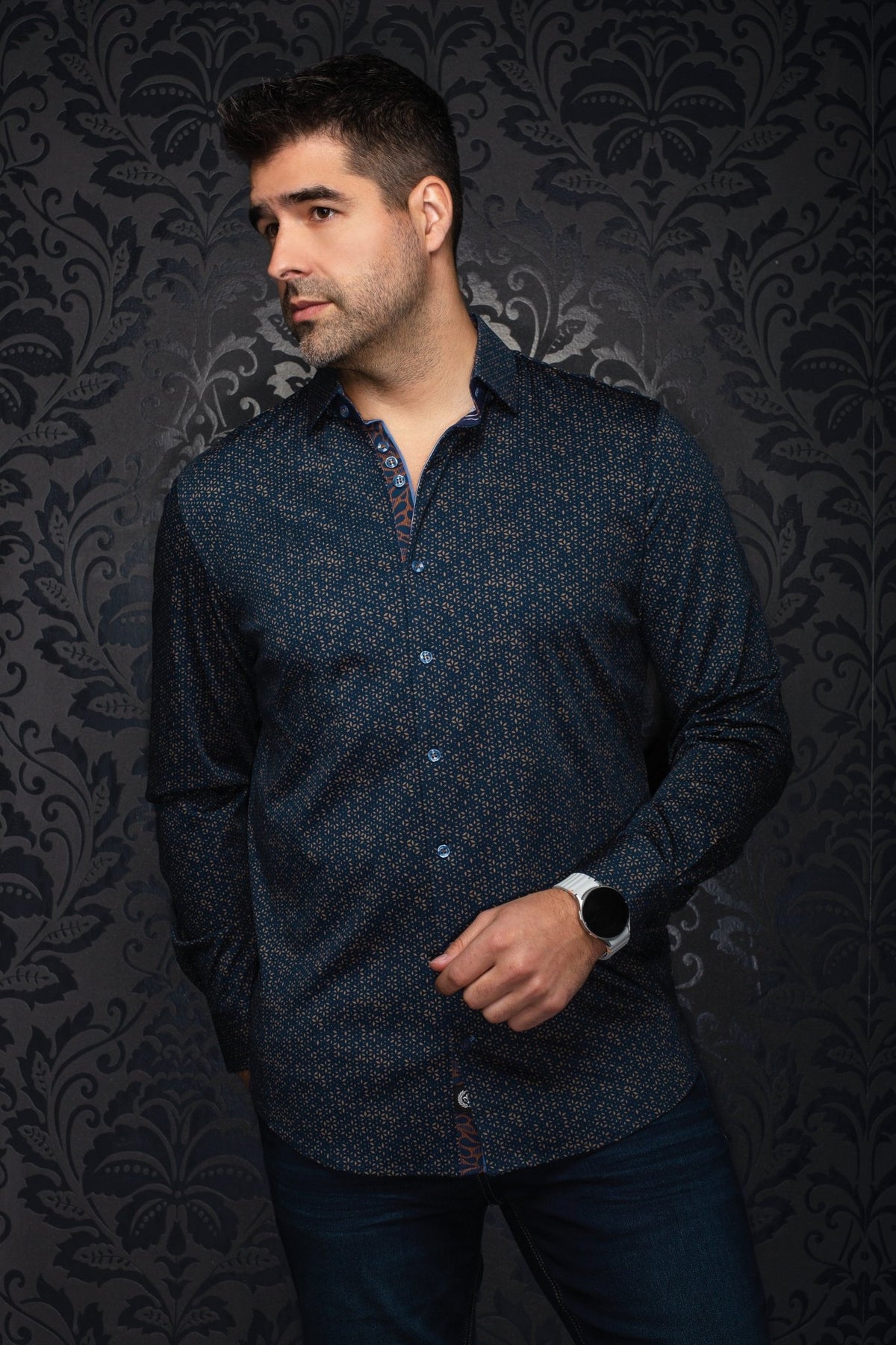 CHEMISE | NOVA, Navy Tobacco - AU NOIR