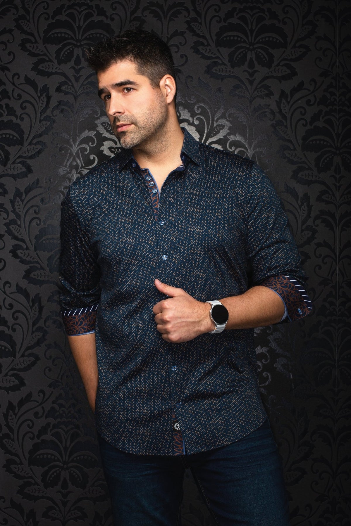 CHEMISE | NOVA, Navy Tobacco - AU NOIR