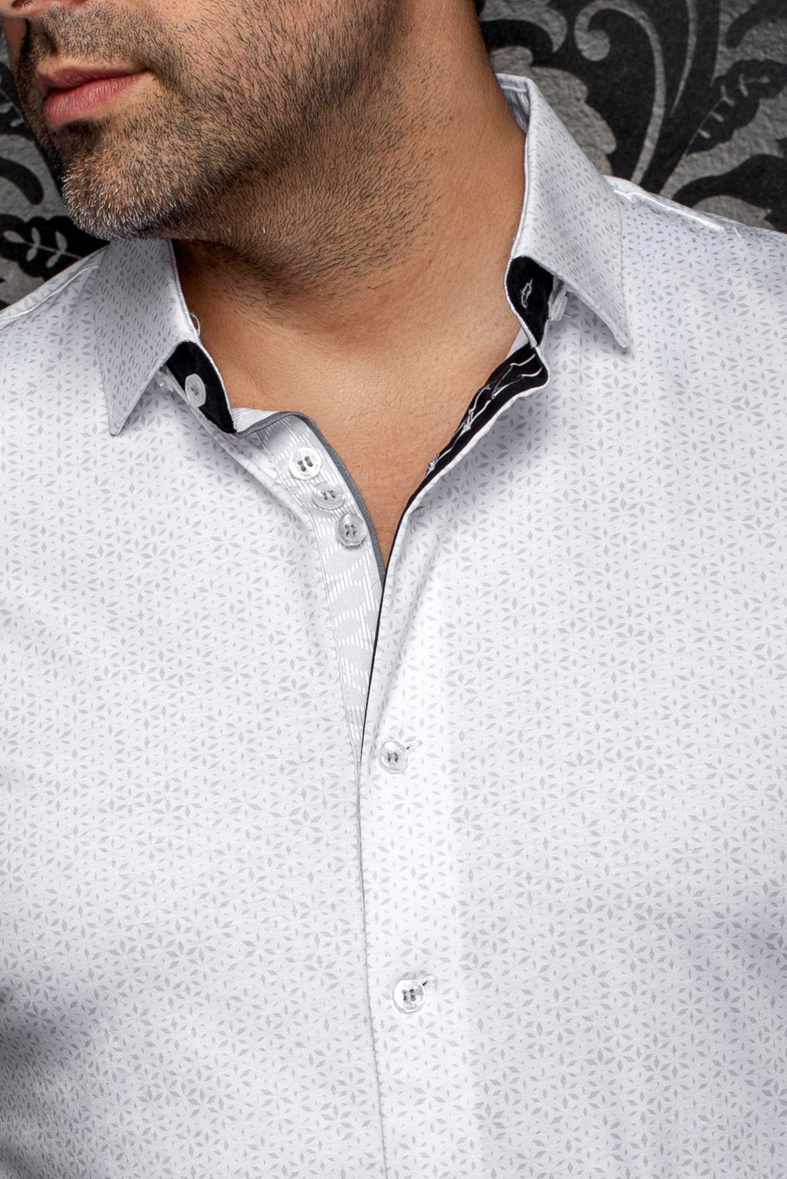 CHEMISE | NOVA, White Grey - AU NOIR