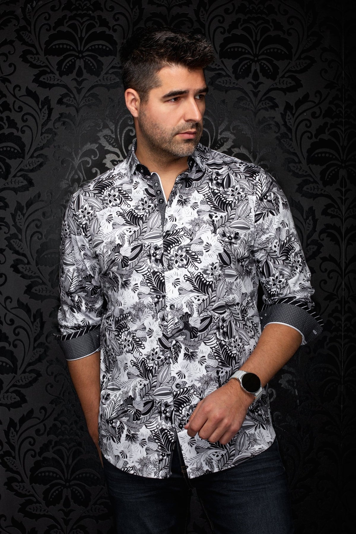 CHEMISE | OSAKA, White Black - AU NOIR