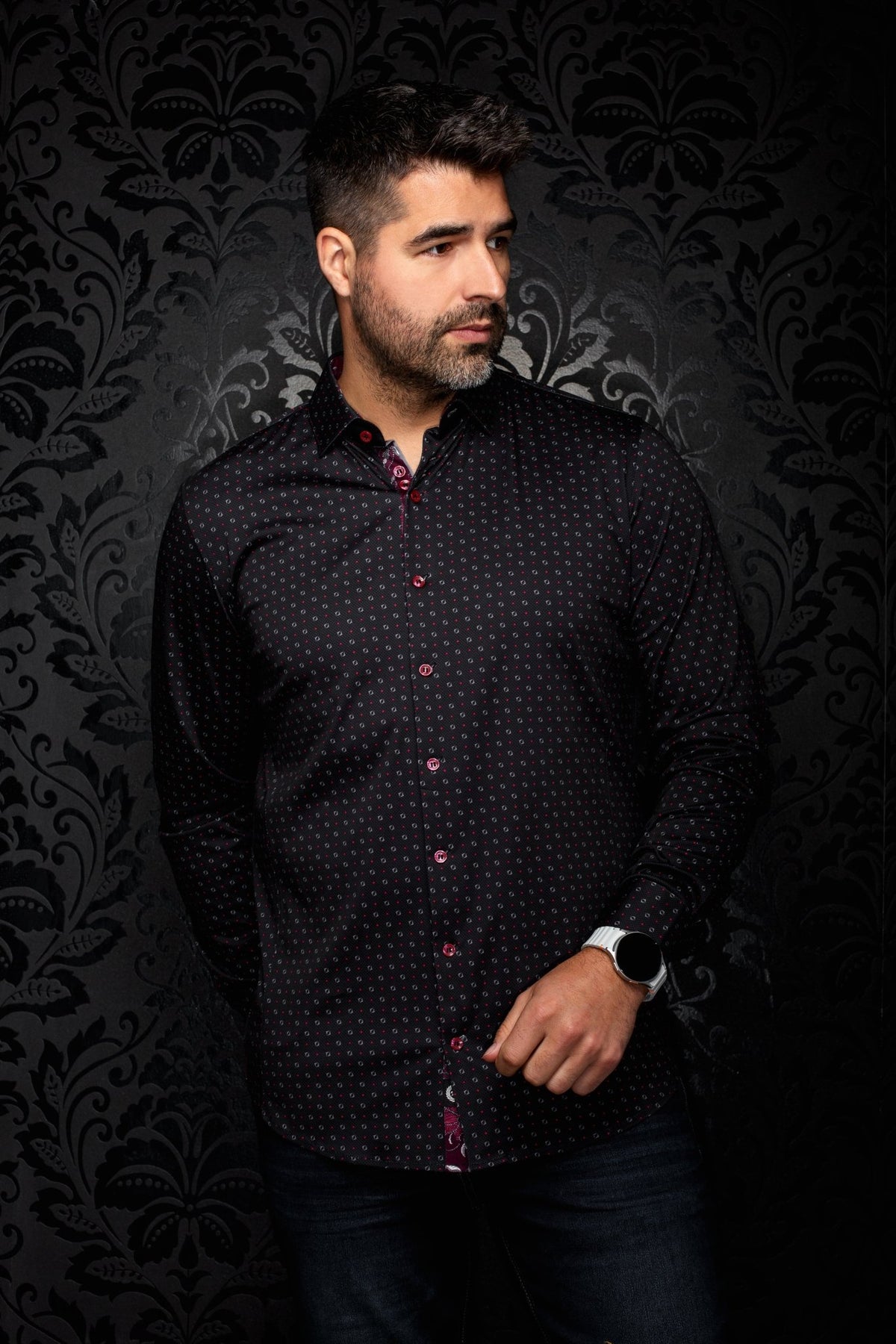 CHEMISE | PALERMO, Black Red - AU NOIR