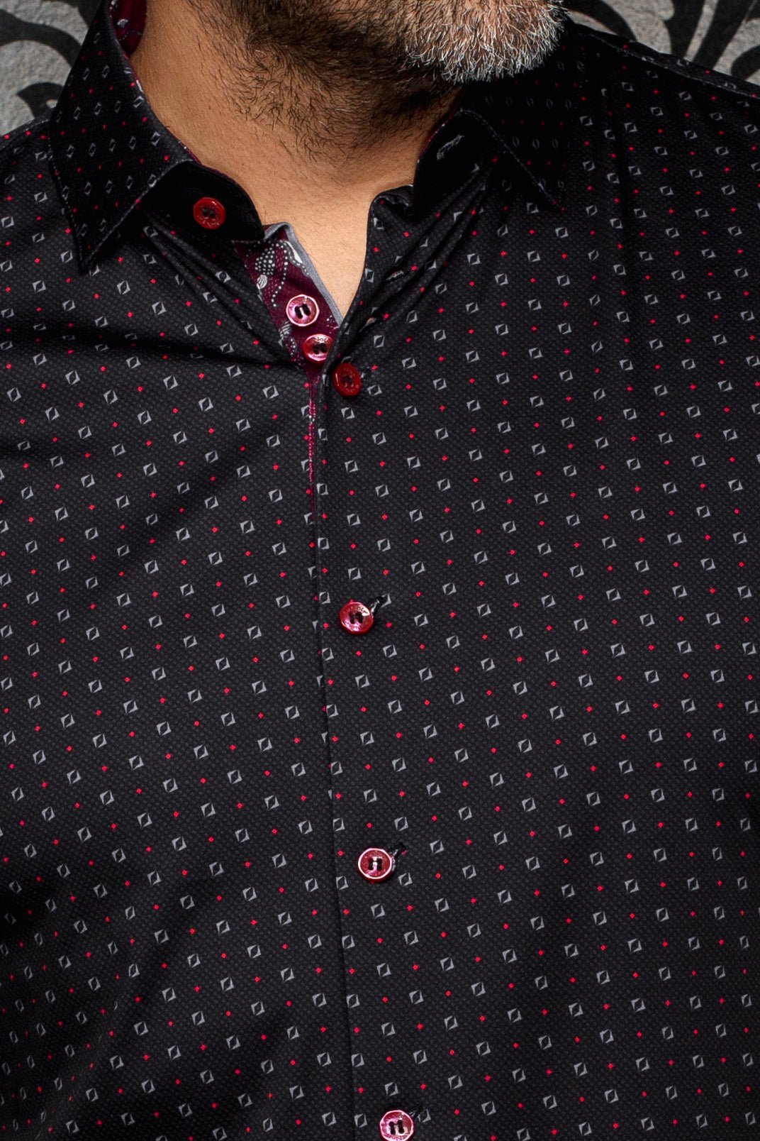 CHEMISE | PALERMO, Black Red - AU NOIR