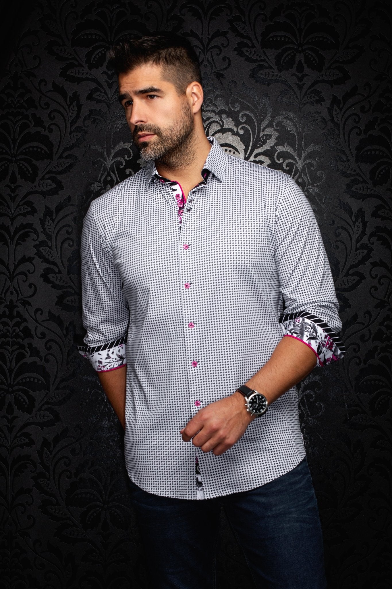 CHEMISE | POLGAR, Black Grey - AU NOIR