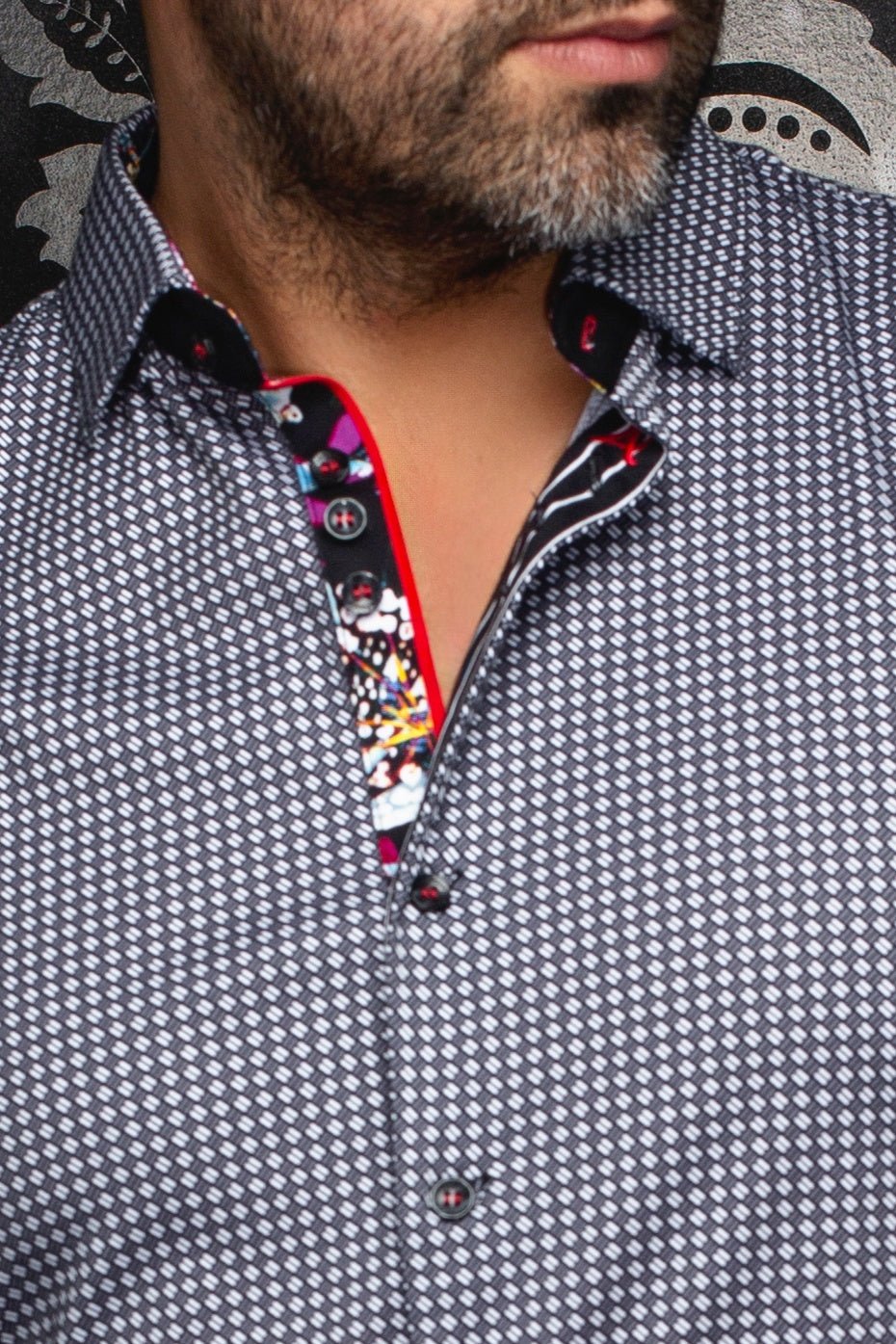Shirt  POLGAR, Grey White - AU NOIR