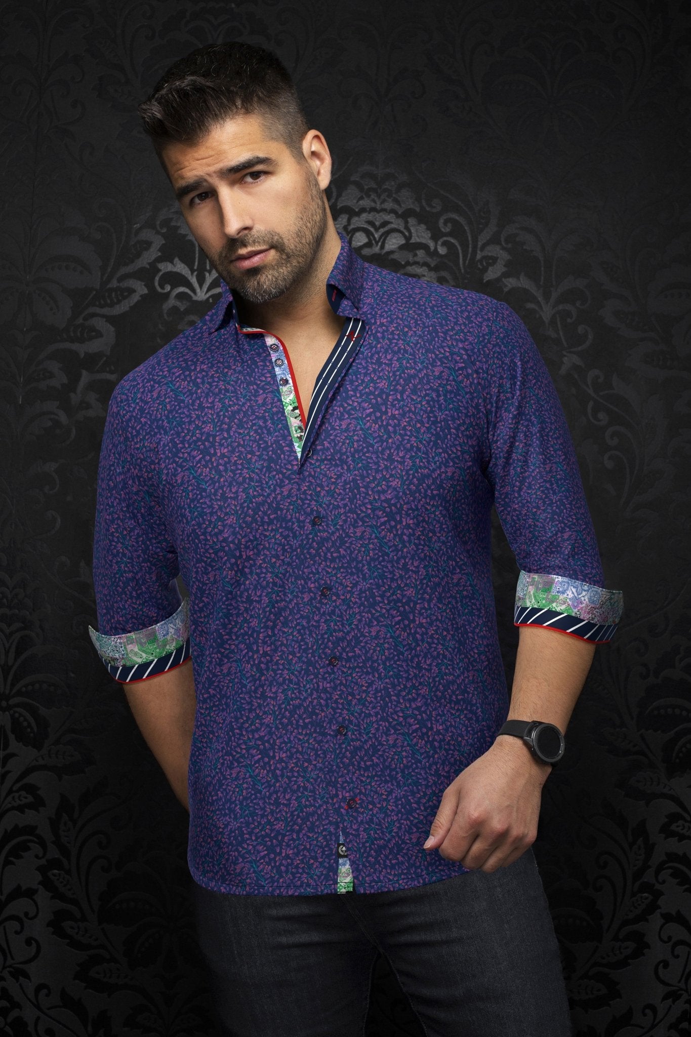 CHEMISE | QUINN, Blue Fuschia - AU NOIR