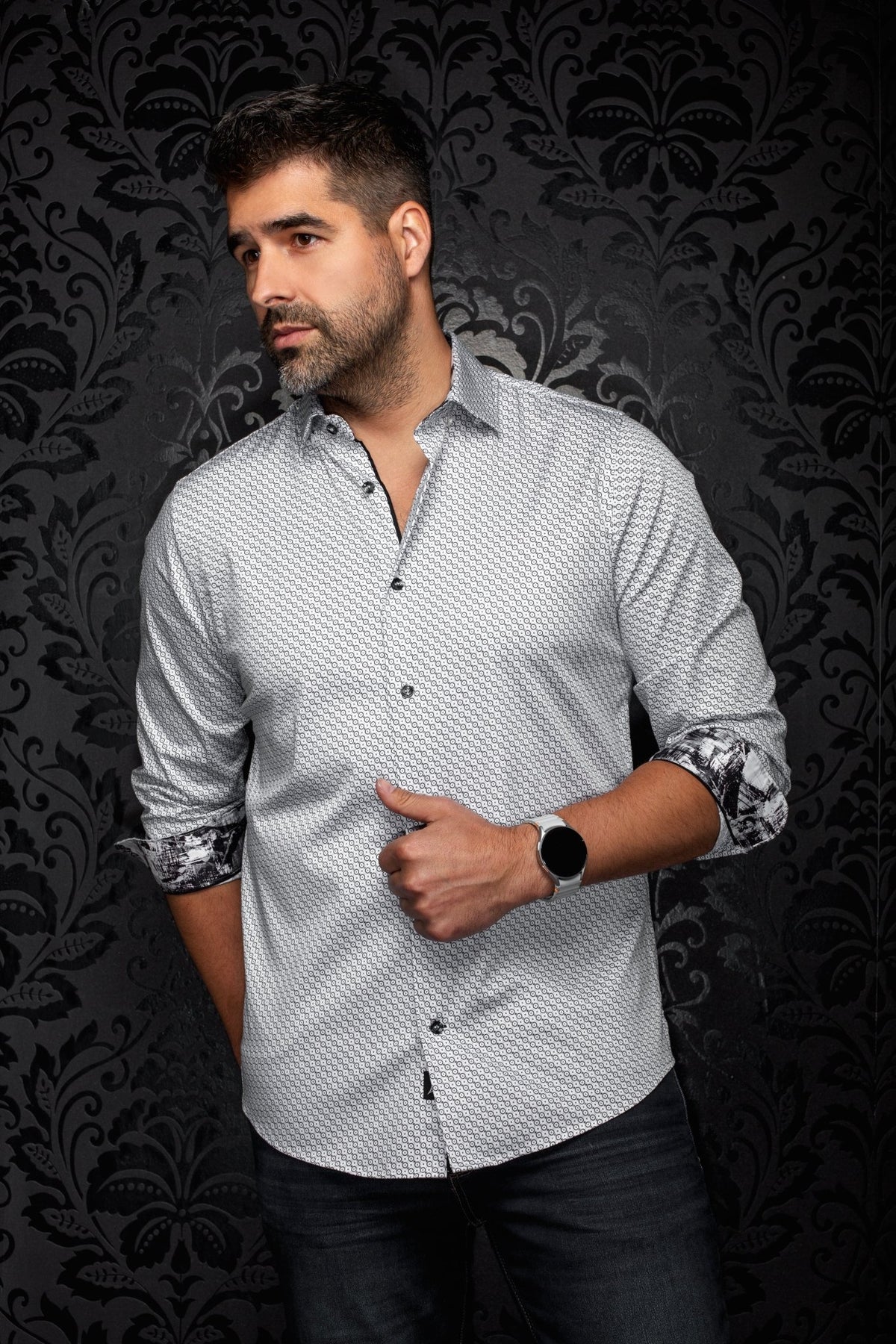 CHEMISE | ROBROY, White Black - AU NOIR