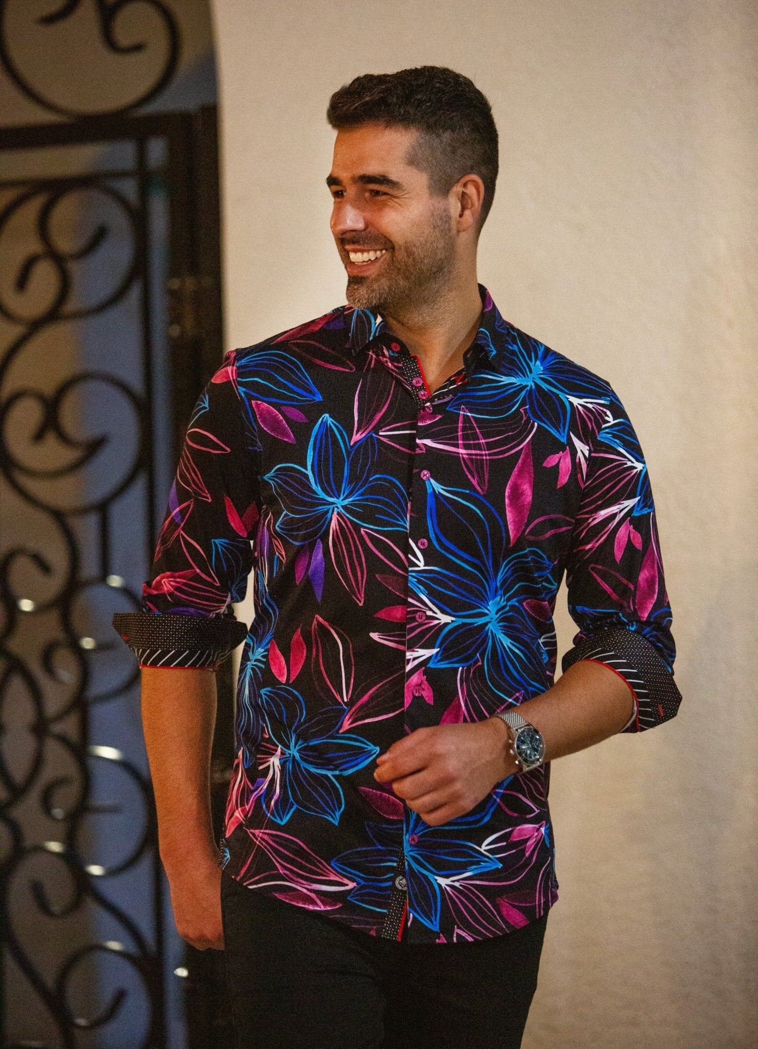 Shirt  SAKARUN, Black Multi - AU NOIR