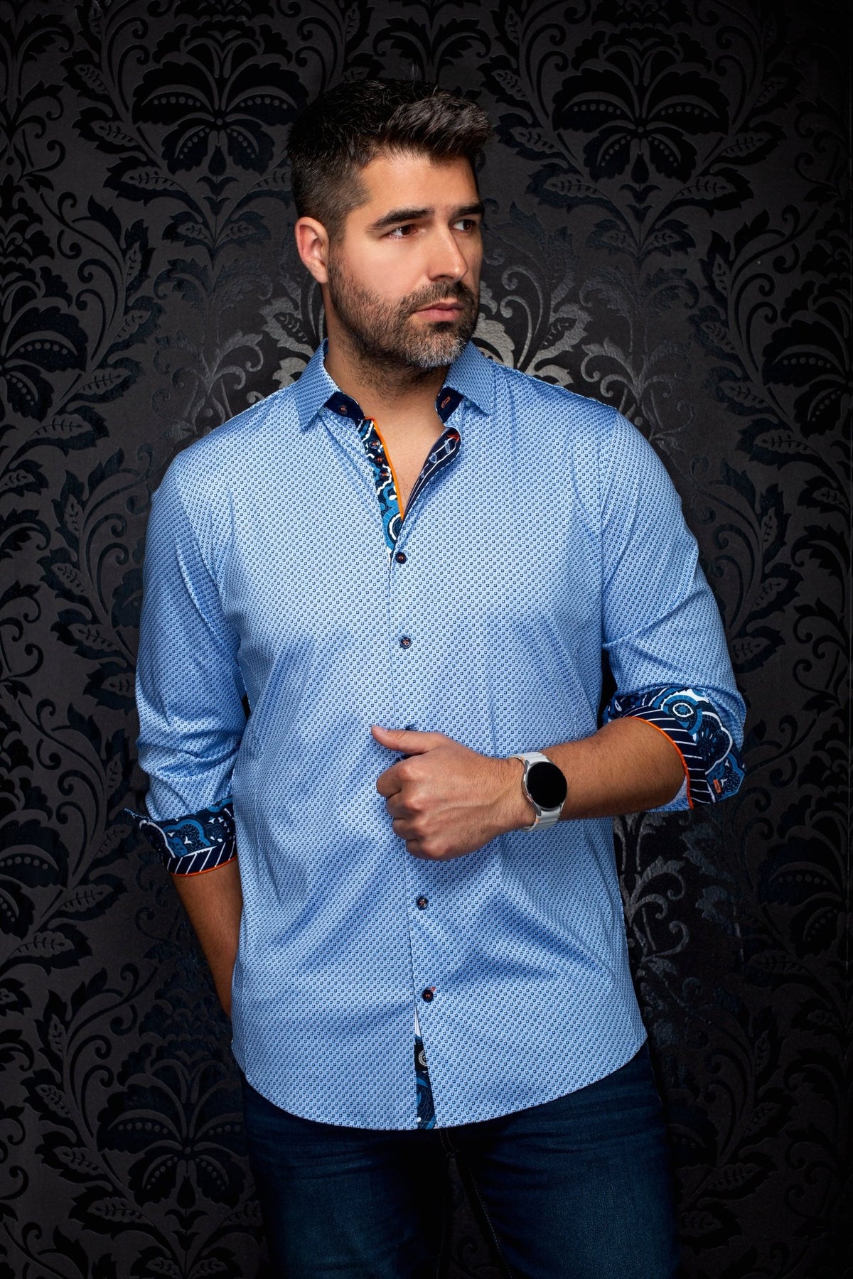 CHEMISE | SANLUCA, Light Blue - AU NOIR
