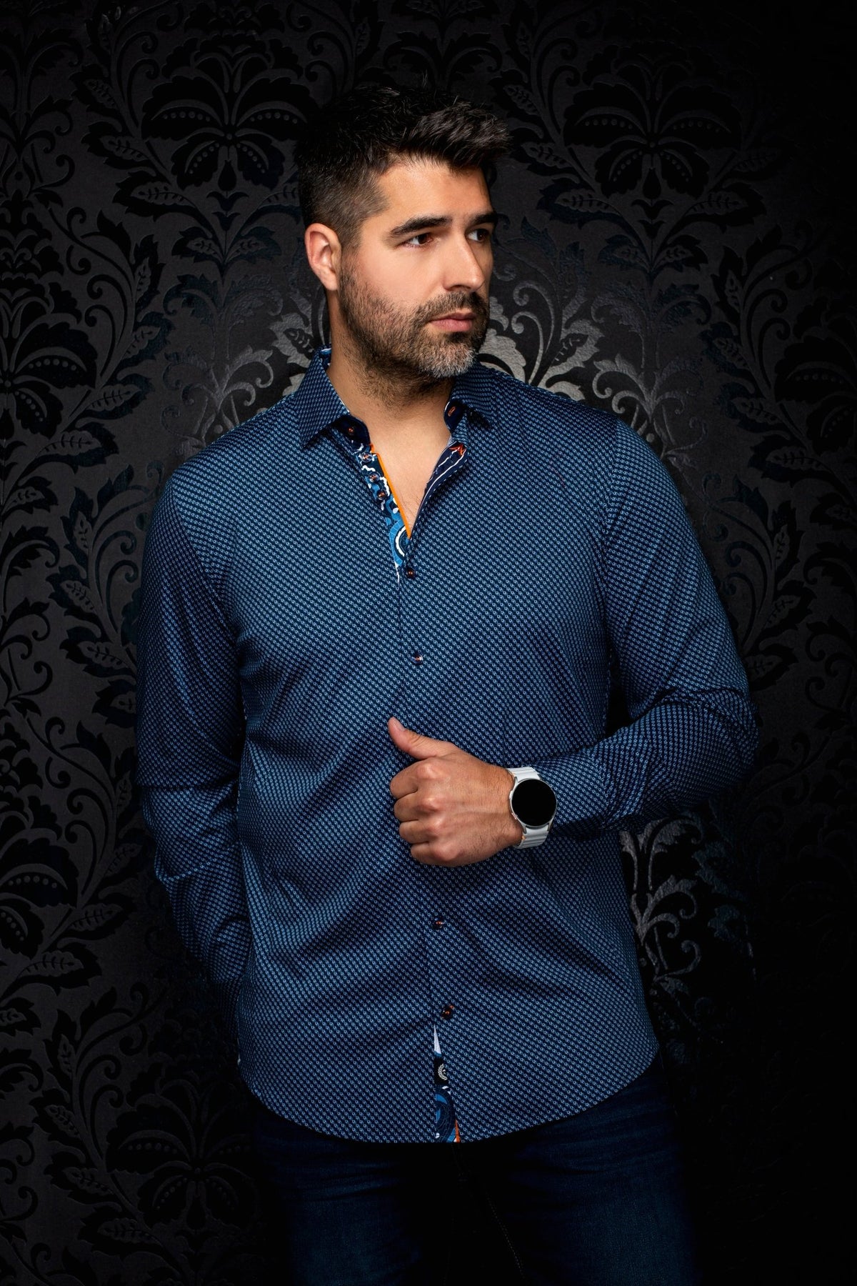 CHEMISE | SANLUCA, Navy - AU NOIR