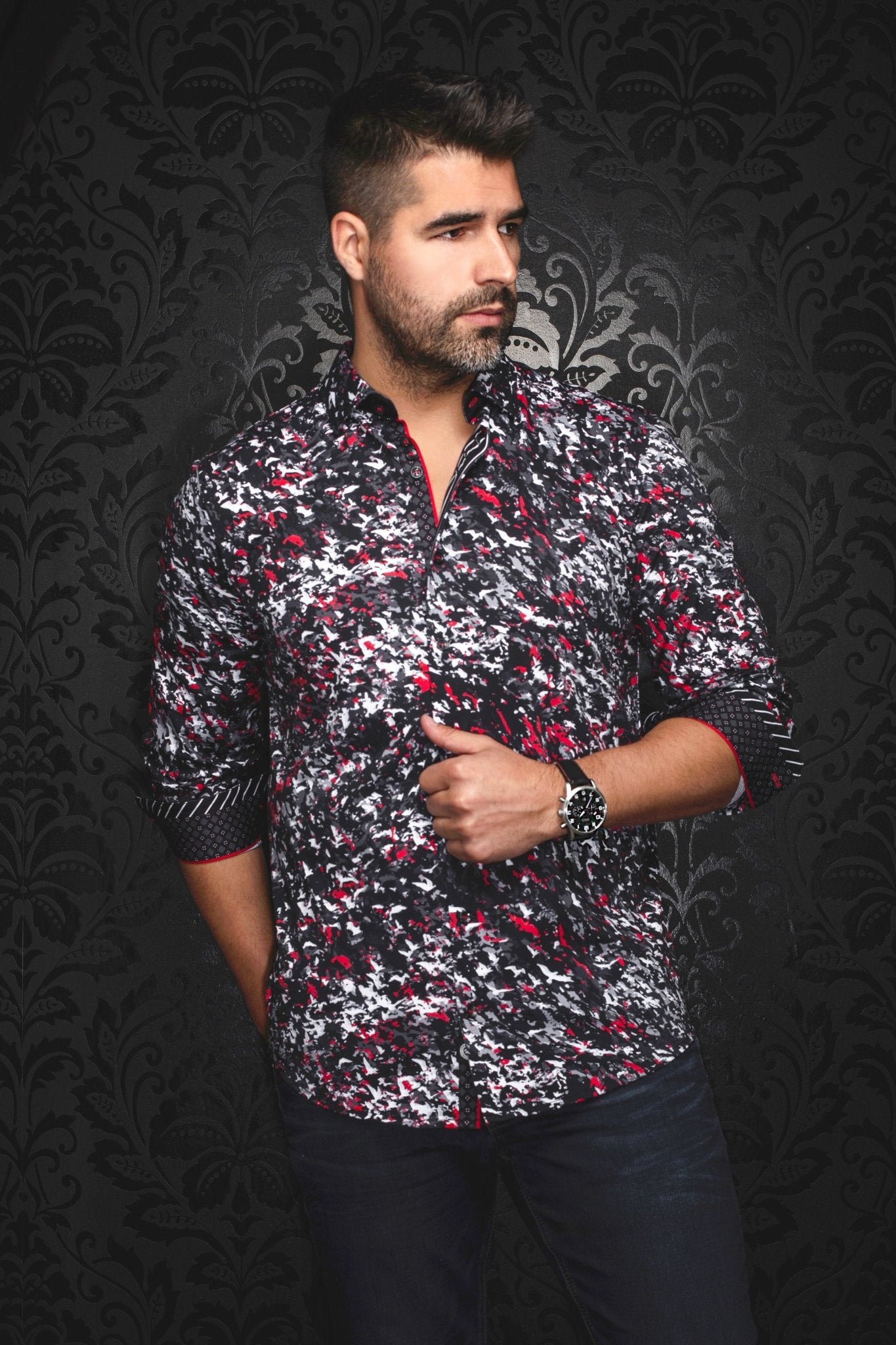 CHEMISE | SORAN, Black Red - AU NOIR