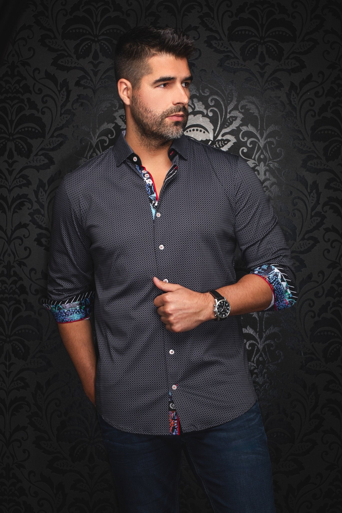 CHEMISE | SUNDANCE, Black Grey - AU NOIR